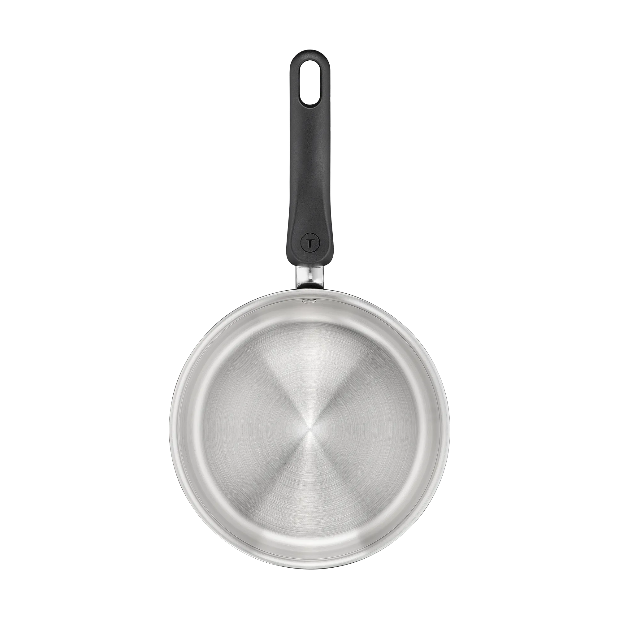 Tefal Space+ Everyday Chef Induction Stainless Steel Saucepan 18cm top view without lid interior uncoated surface