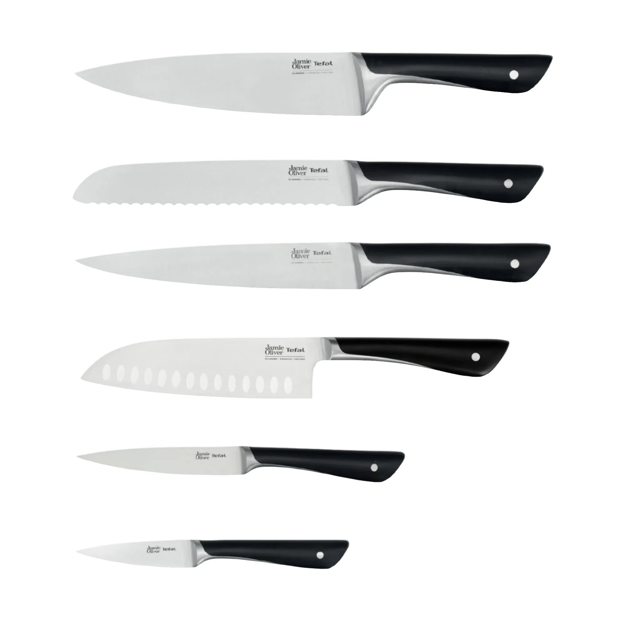 Jamie Oliver by Tefal Knife Block 6pc Set - knife types included 