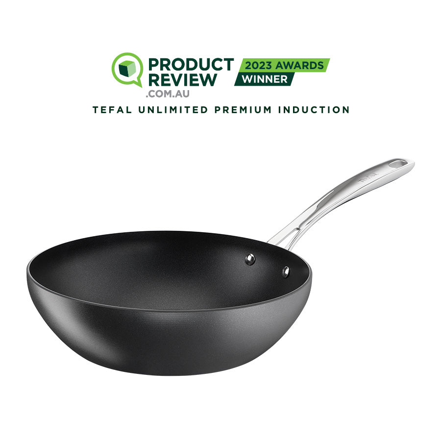 User manual and frequently asked questions Tefal Unlimited Premium Non-Stick Induction Wok 28cm