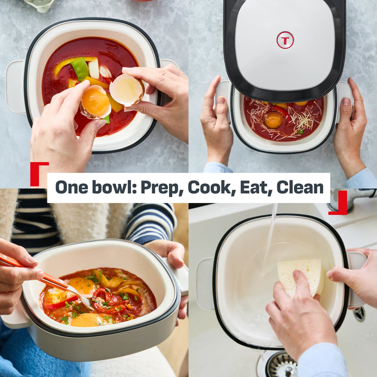 Tefal YumMeal Multicooker Air Fryer Black Knight FB3518 with one bowl to prep, cook and eat