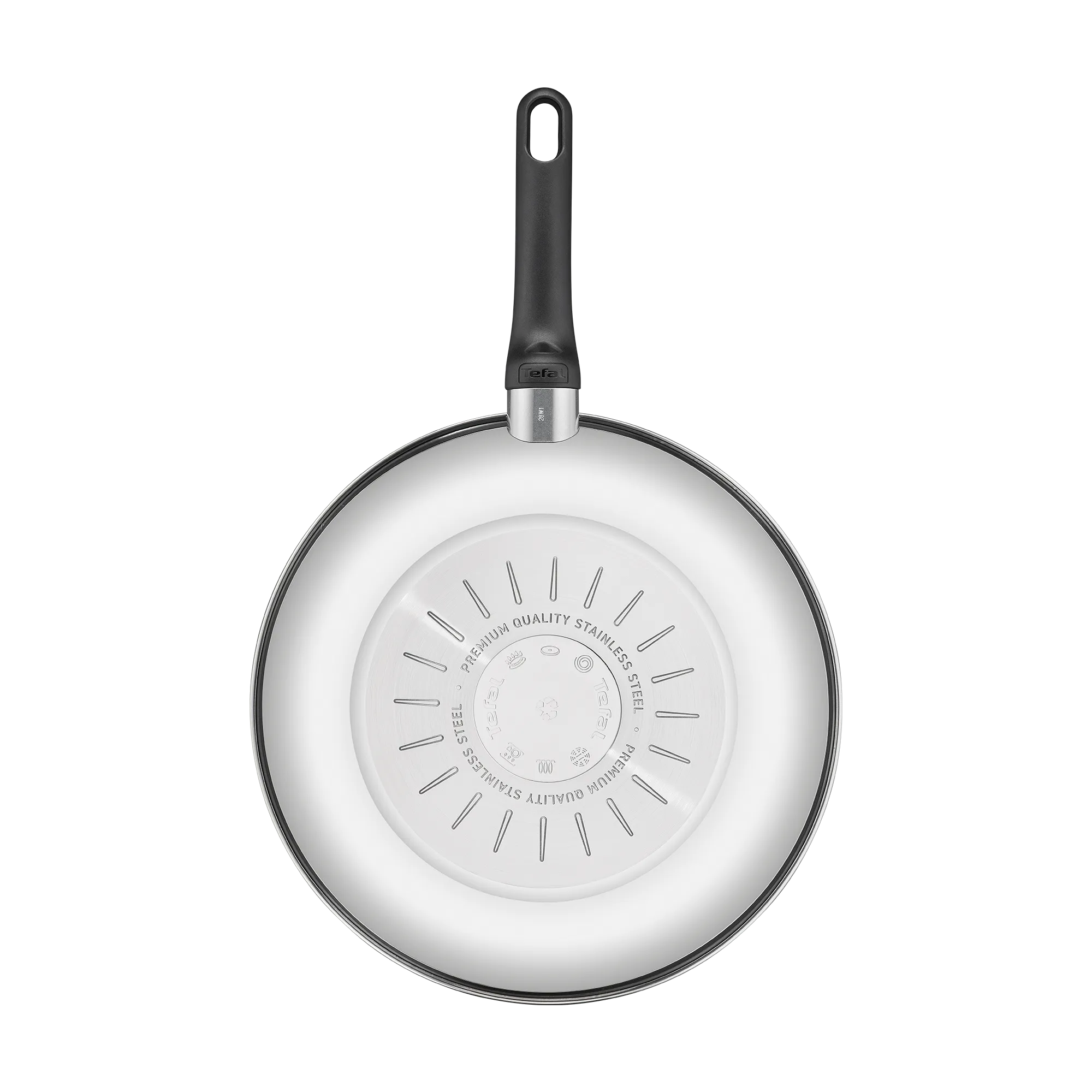 Tefal Everyday Chef Induction Stainless Steel Non-Stick Wok 28cm + Lid induction base