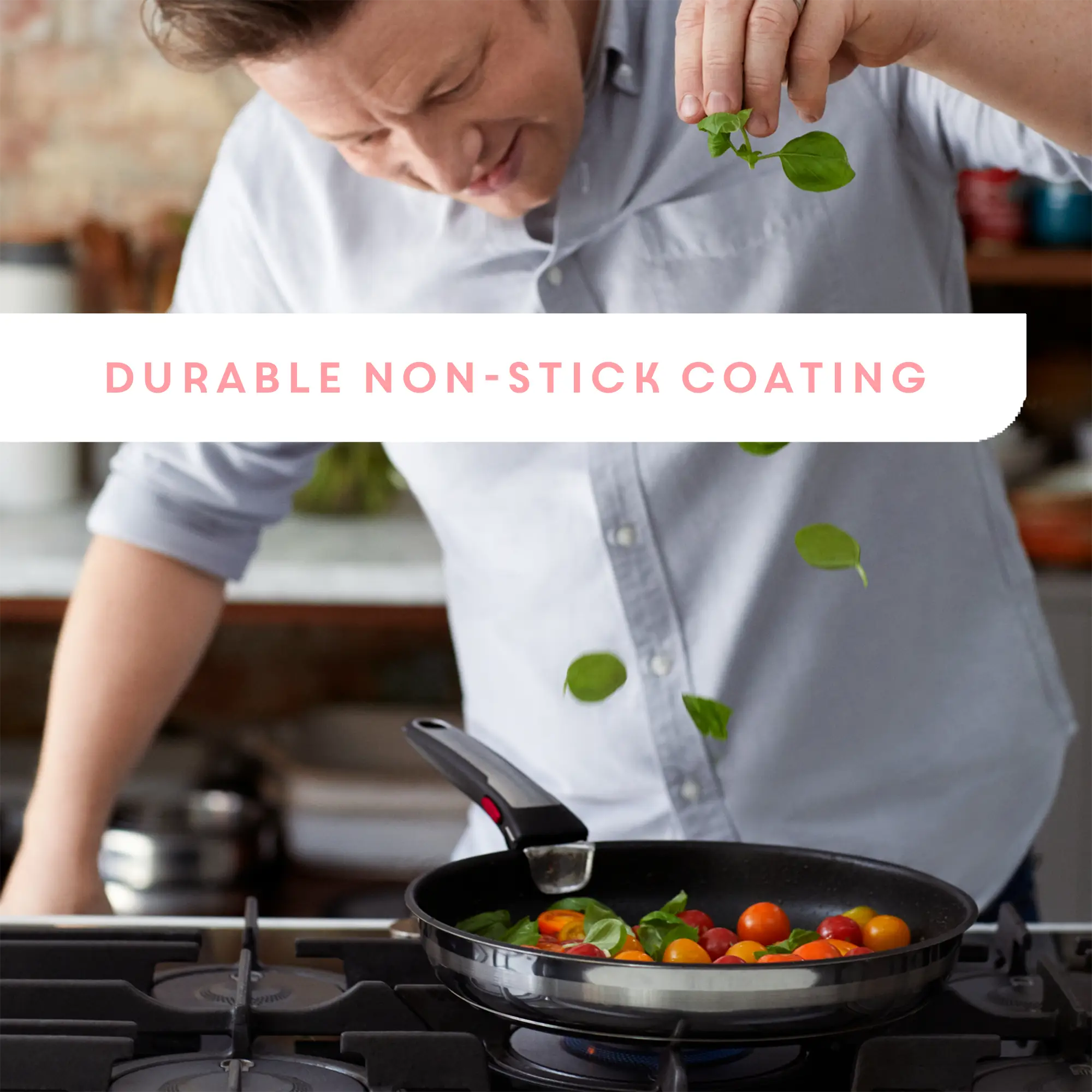Jamie Oliver by Tefal Ingenio Induction Stainless Steel 18pc Set with durable non-stick coating
