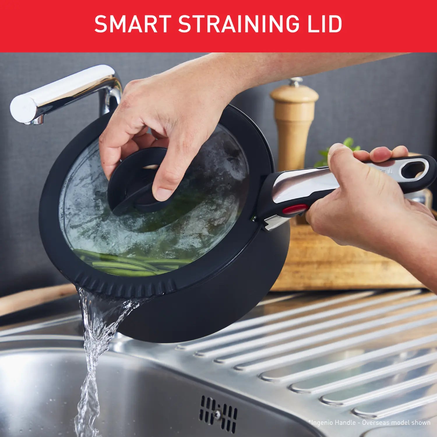 Tefal Ingenio - Set of 3 Draining Lids (16, 18, 20cm)
