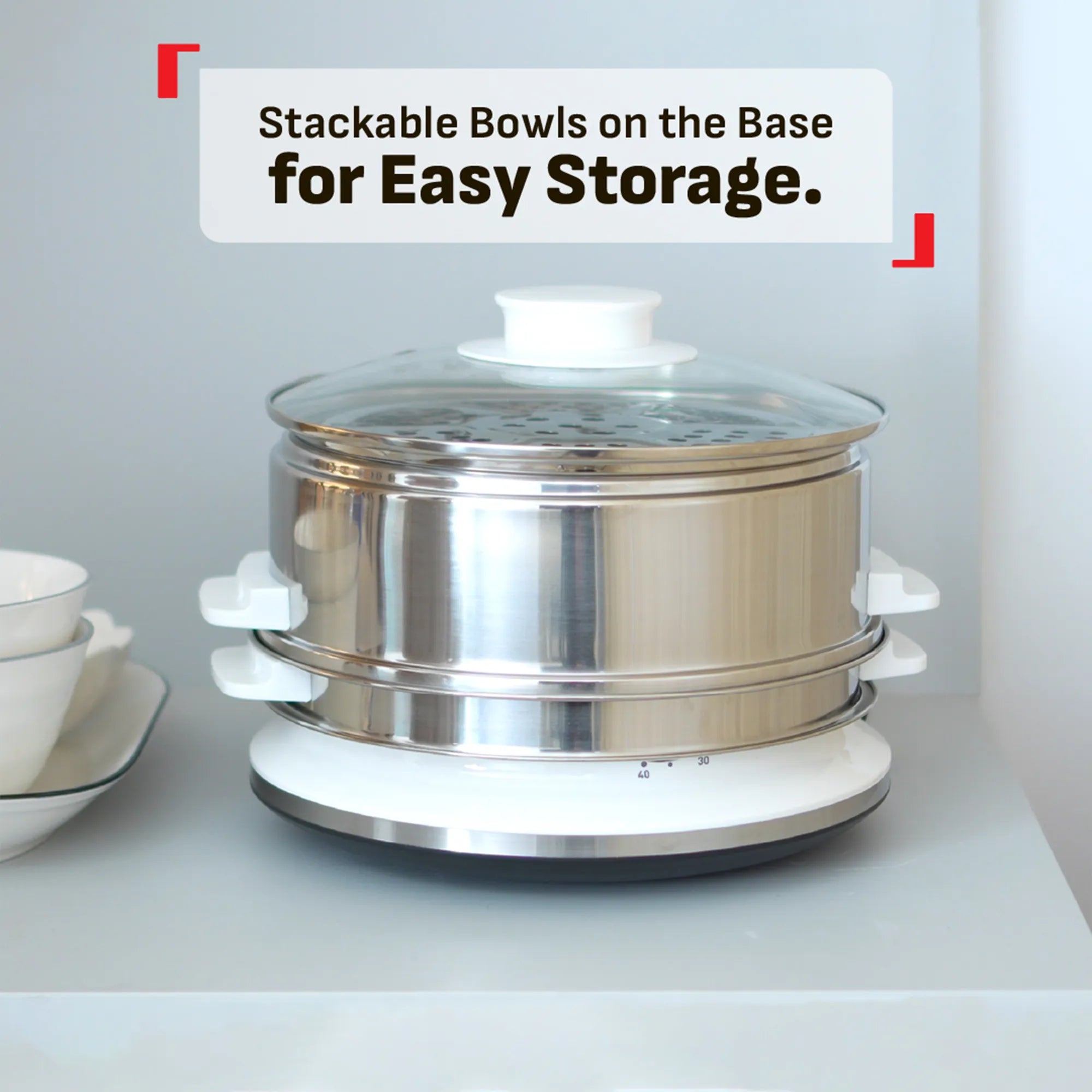Tefal Convenient Series Food Steamer VC1451 stackable bowls for easy storage