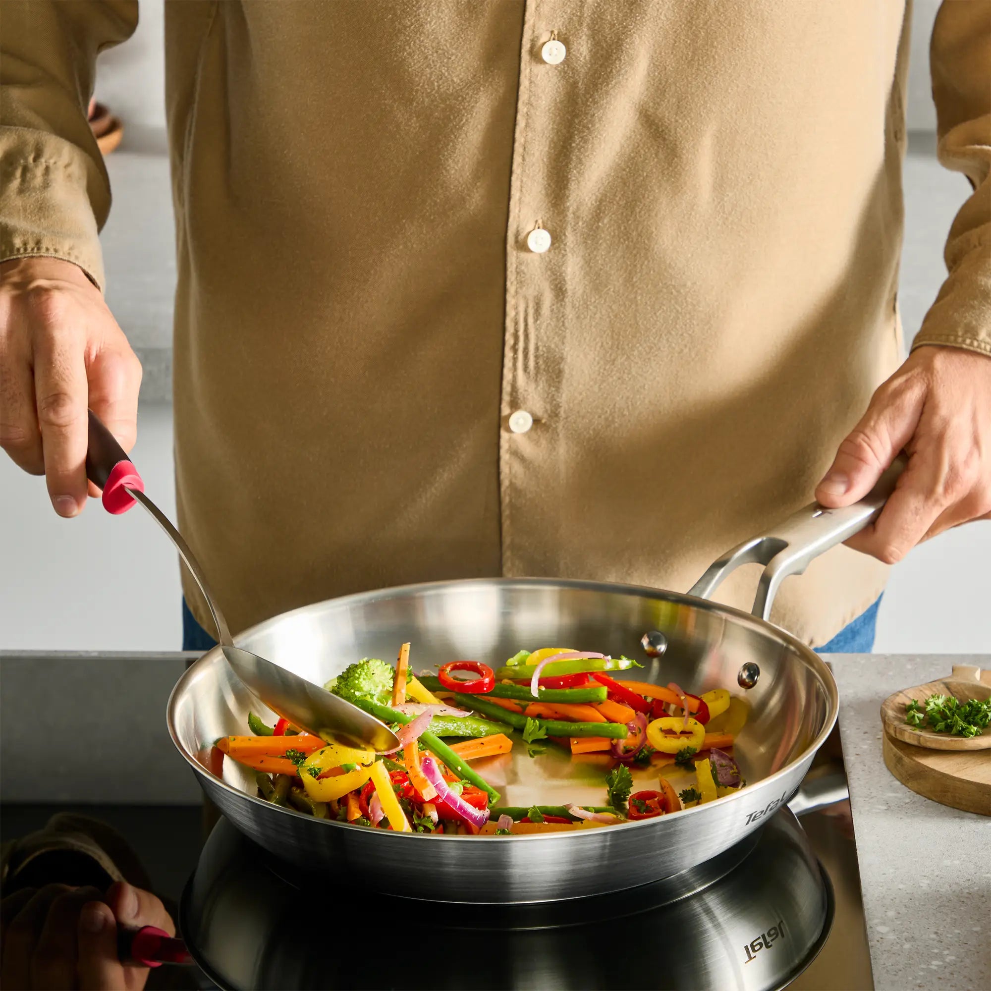 Tefal Extreme Induction Stainless Steel Uncoated Frypan 24cm