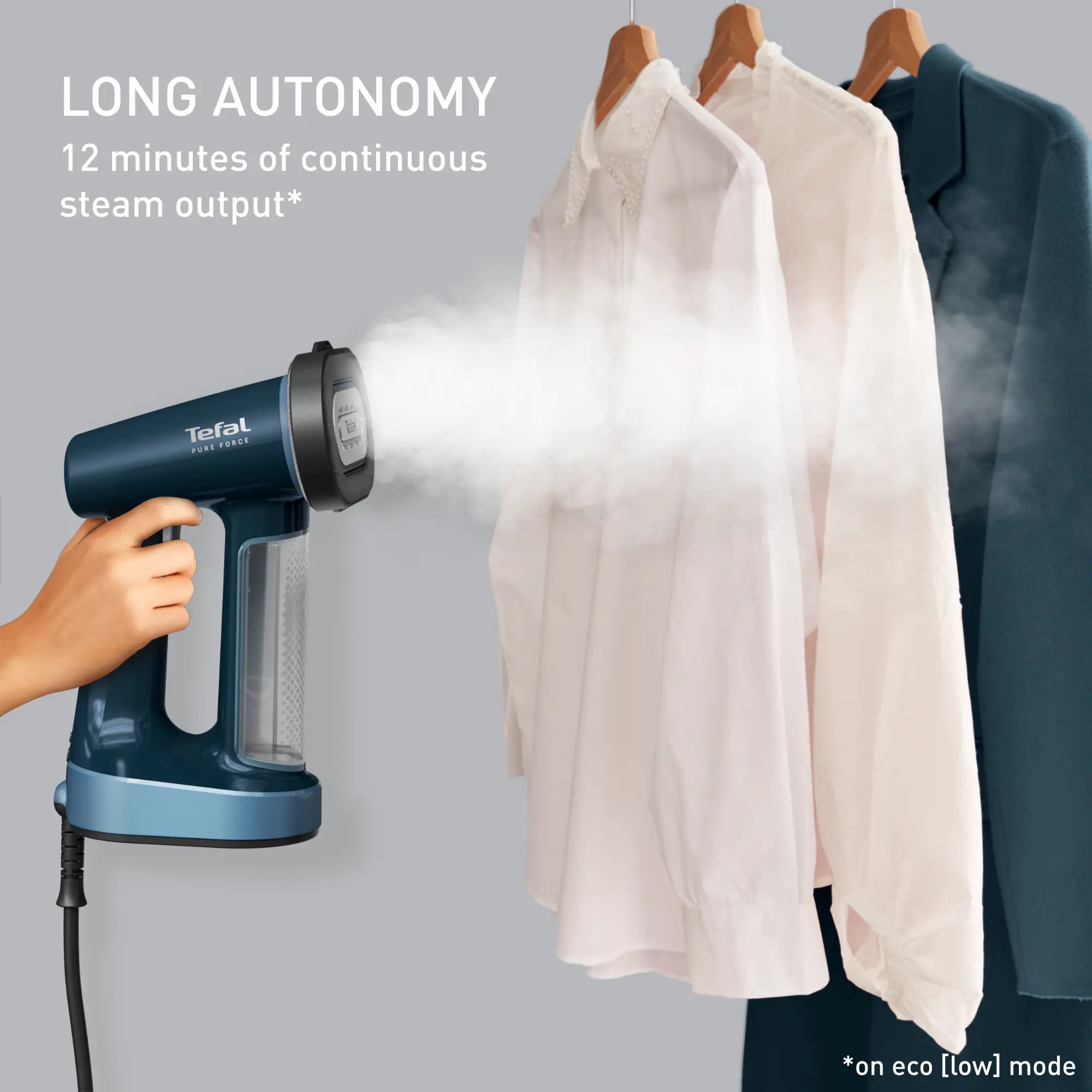 Tefal Pure Force 3 in 1 Handheld Garment Steamer DT8755 with 12 minutes of continous steam output