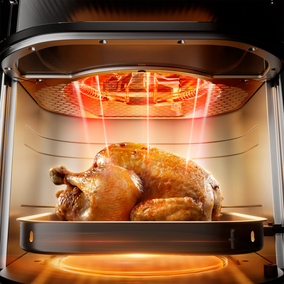 Tefal Ever Fry Infra Heat Single Drawer 7L Air Fryer EY8328 with whole chicken