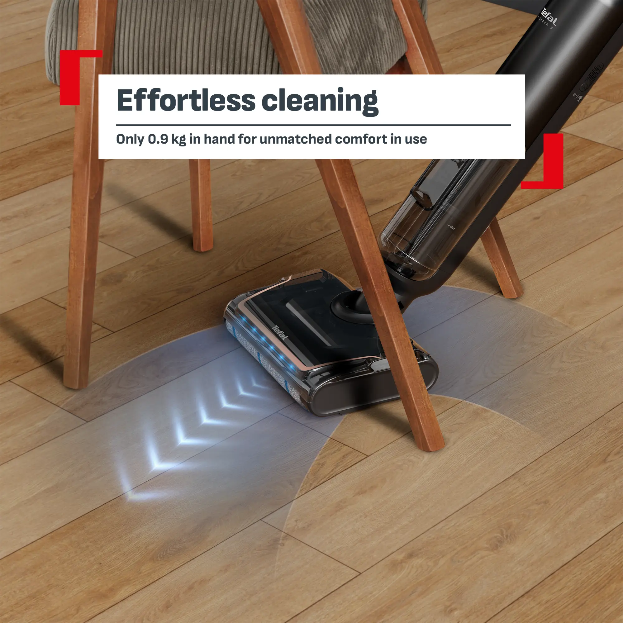 Tefal X-Clean 7 Cordless Vacuum & Floor Washer GF5736 - only 0.9kh in hand for effortless cleaning