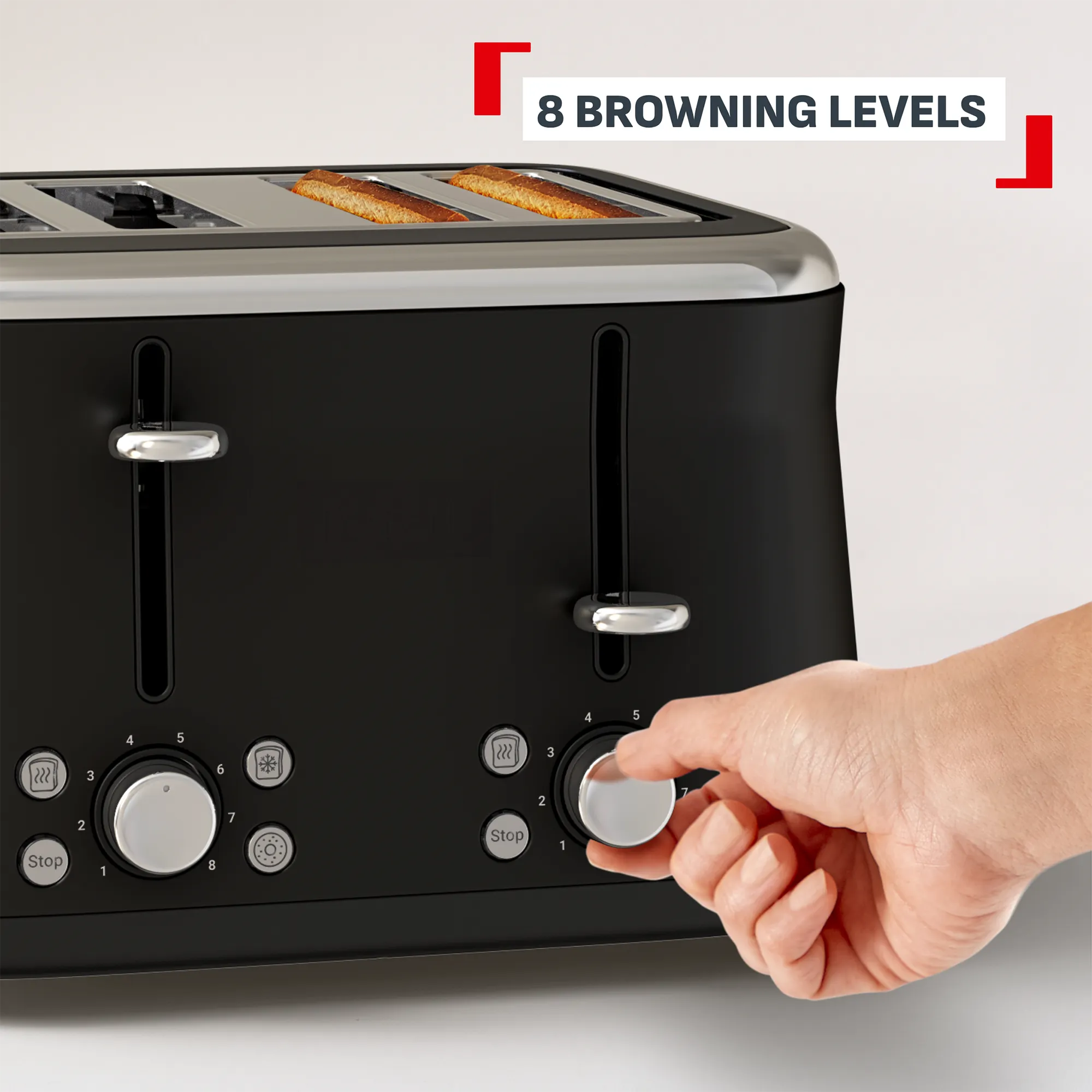 Tefal Collection Toaster 4-slice Black TF7208 with eight browning levels