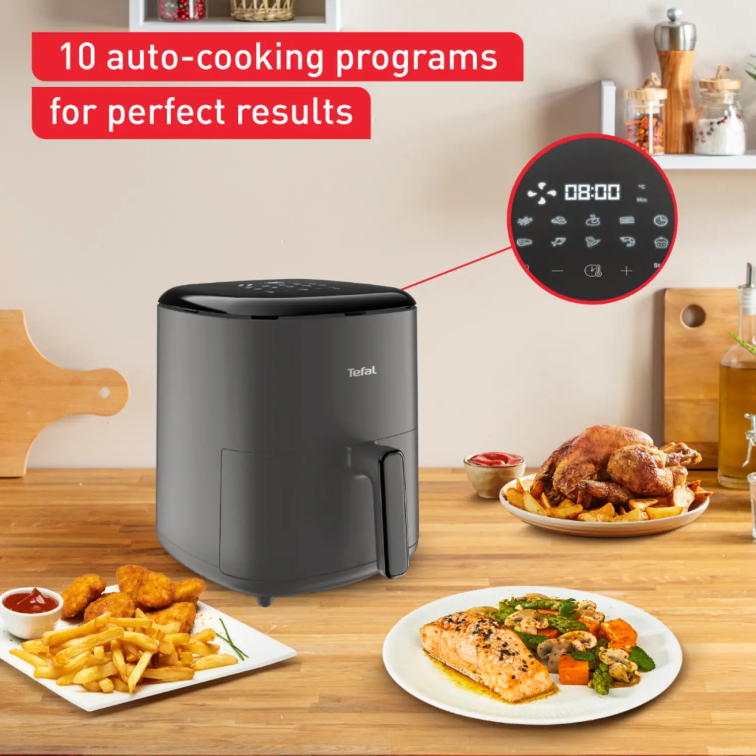 Tefal Easy Fry Max 5L Air Fryer EY245H 10 automatic cooking programs