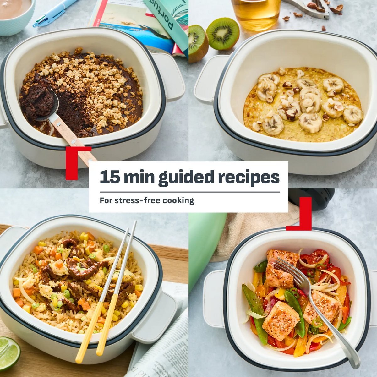 Tefal YumMeal Multicooker Air Fryer Black Knight FB3518 with easy 15min guided recipes