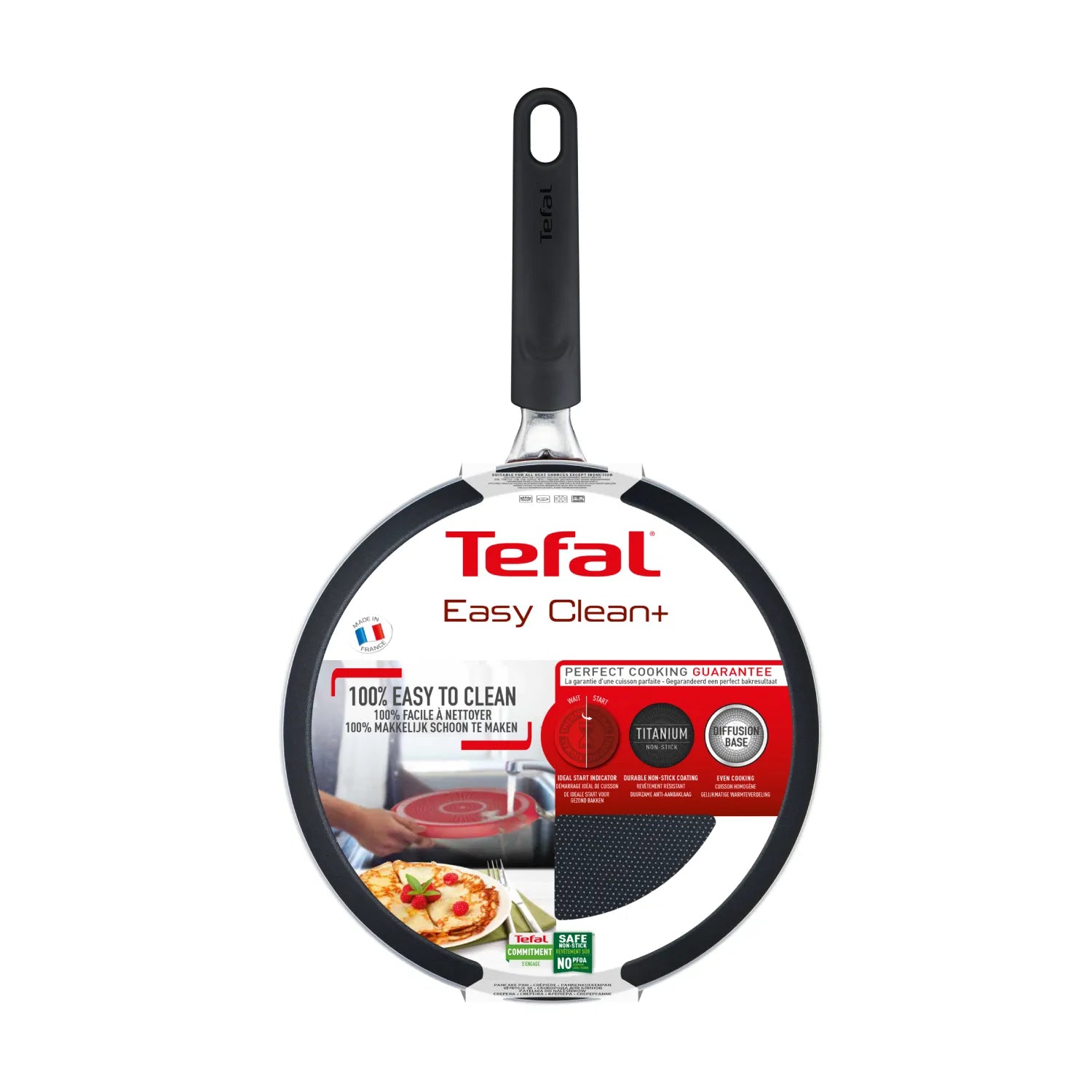 B5911016 Tefal Easy Clean + Non-Stick Pancake Pan 25cm packaging