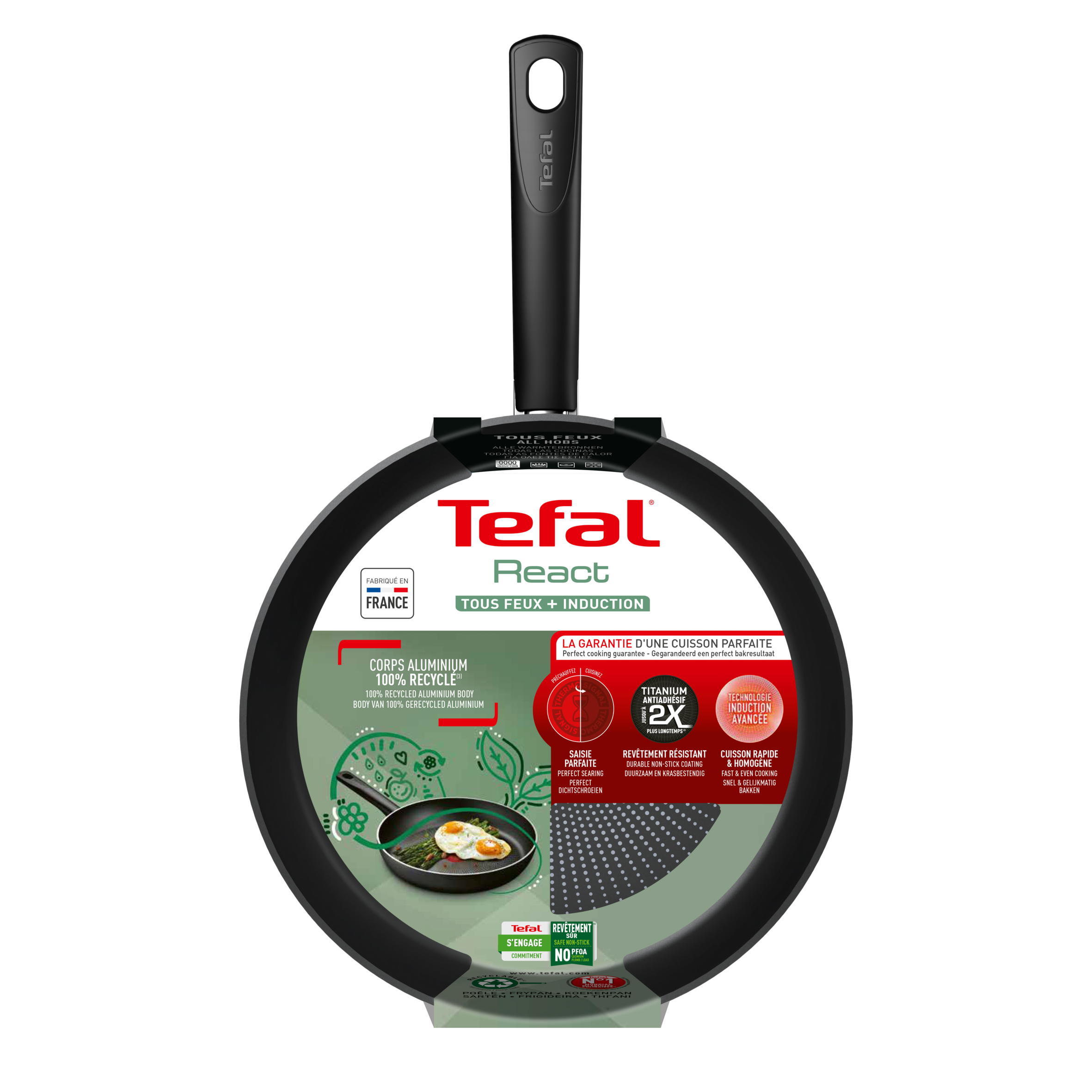 Tefal React Induction Non-Stick Frypan 24cm