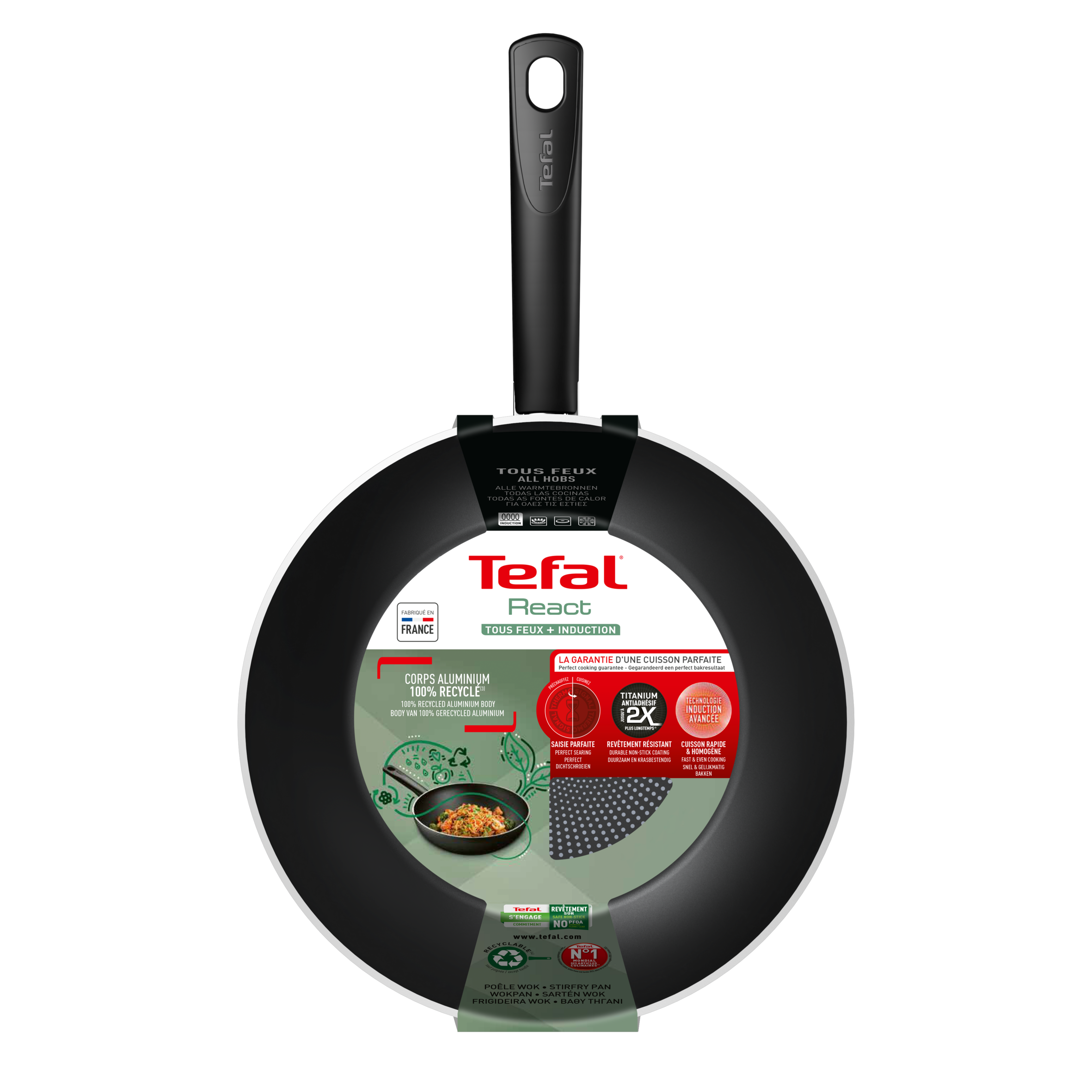 Tefal React Induction Non-Stick Wok 28cm