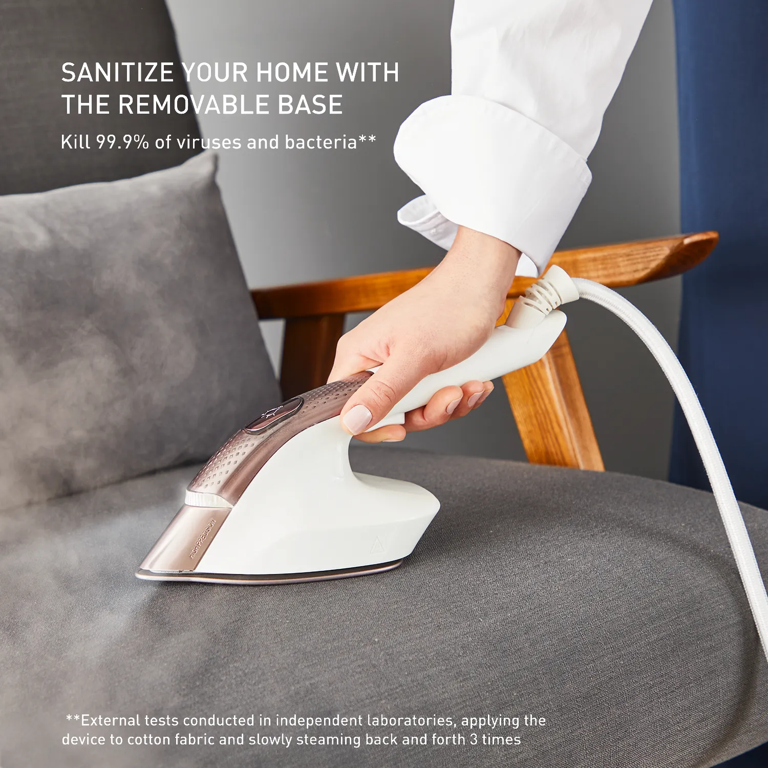 Tefal IXEO Vision All in One Garment Care Solution QT1811 sanitise kills 99.9% of bacteria and viruses
