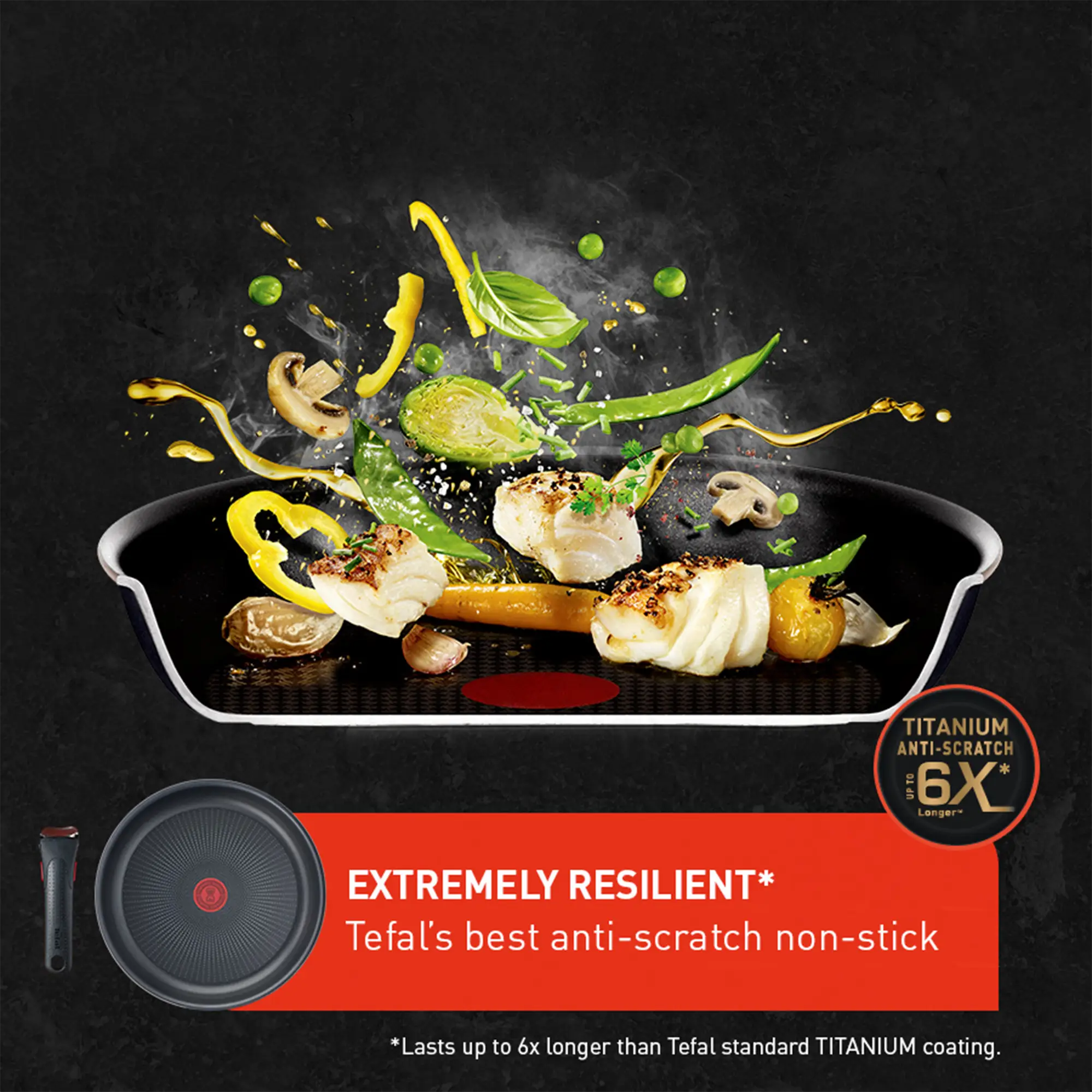 Tefal Ingenio Unlimited Induction Non-Stick Set with titanium anti-scratch 6X coating