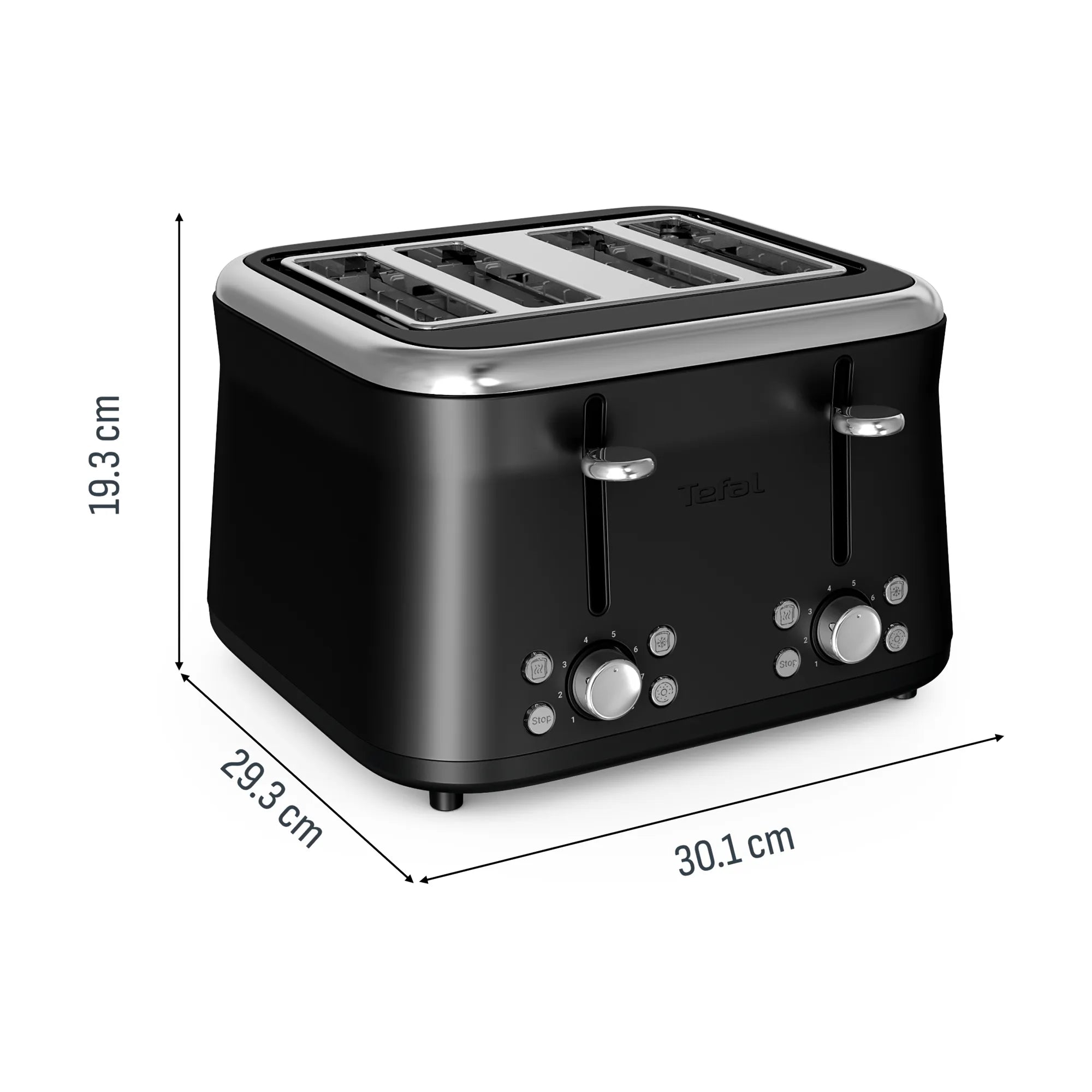 Tefal Collection Toaster 4-slice Black TF7208 Dimensions