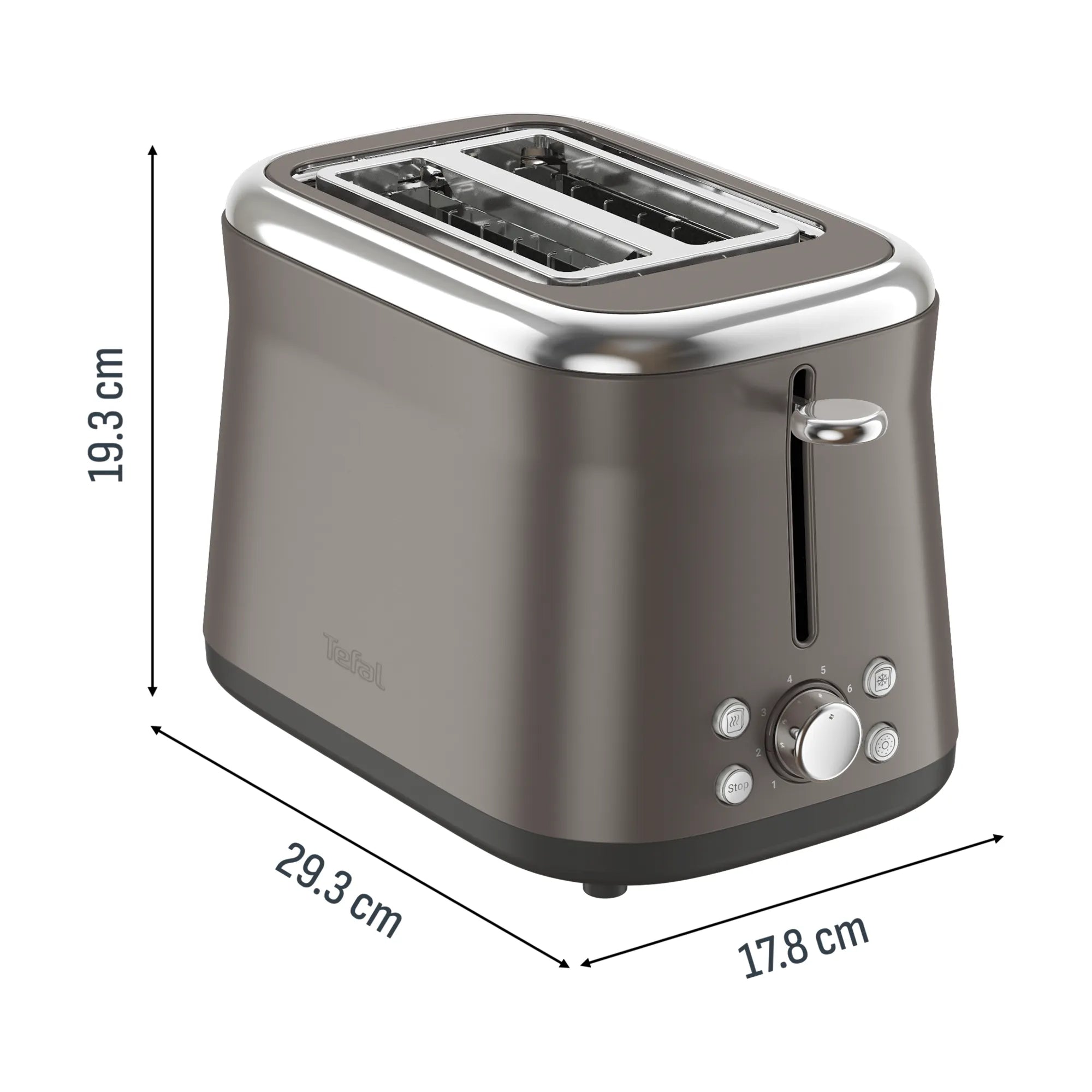 Tefal Collection Toaster 2-slice Grey Pewter TT20E