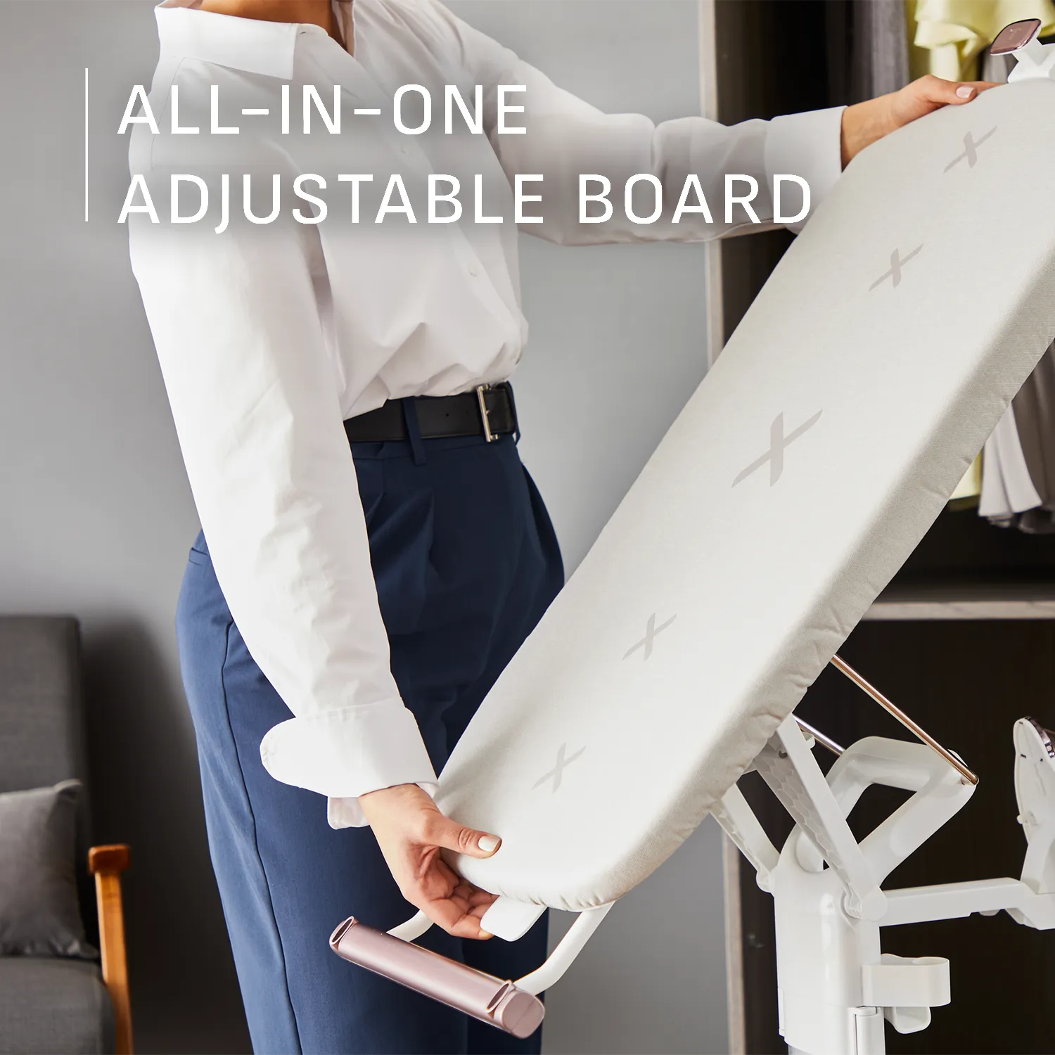 Tefal IXEO Vision All in One Garment Care Solution QT1811 with all in one adjustable ironing board