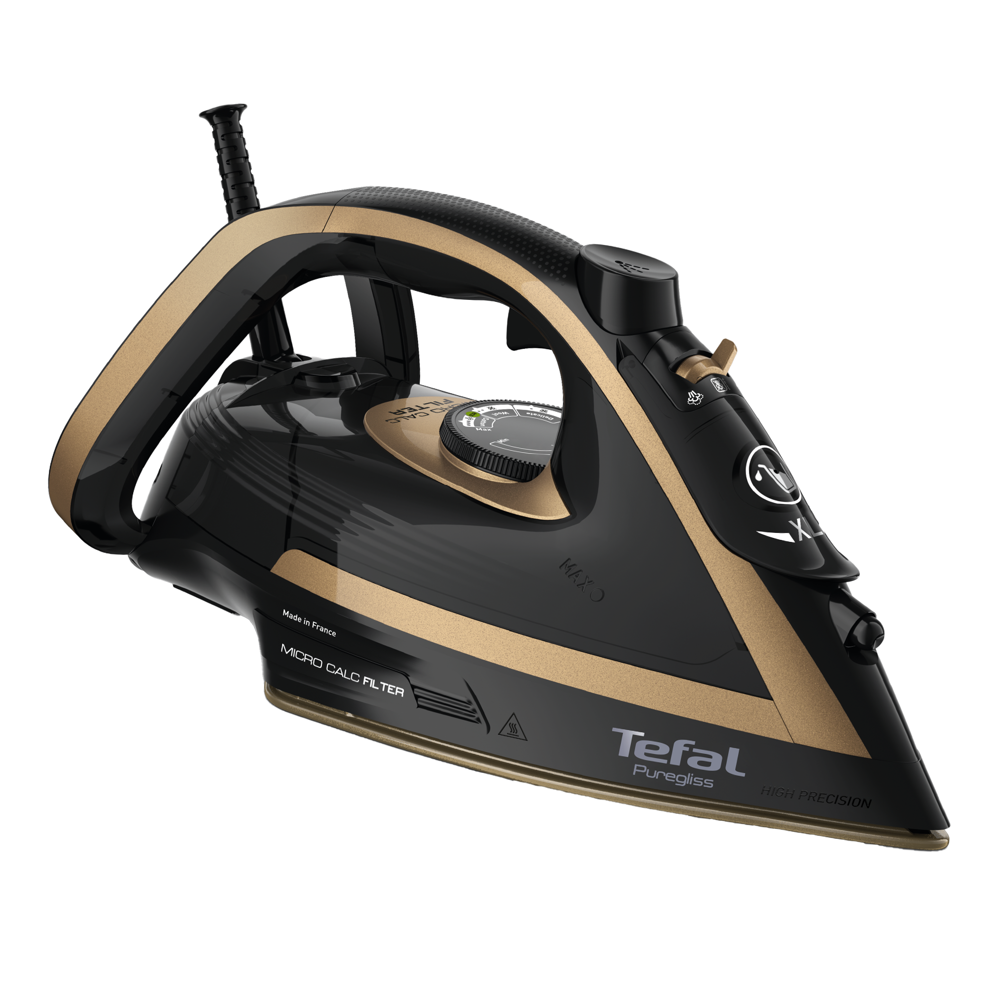 User manual and frequently asked questions Tefal Puregliss Anti-Calc Copper & Black Steam Iron FV8064