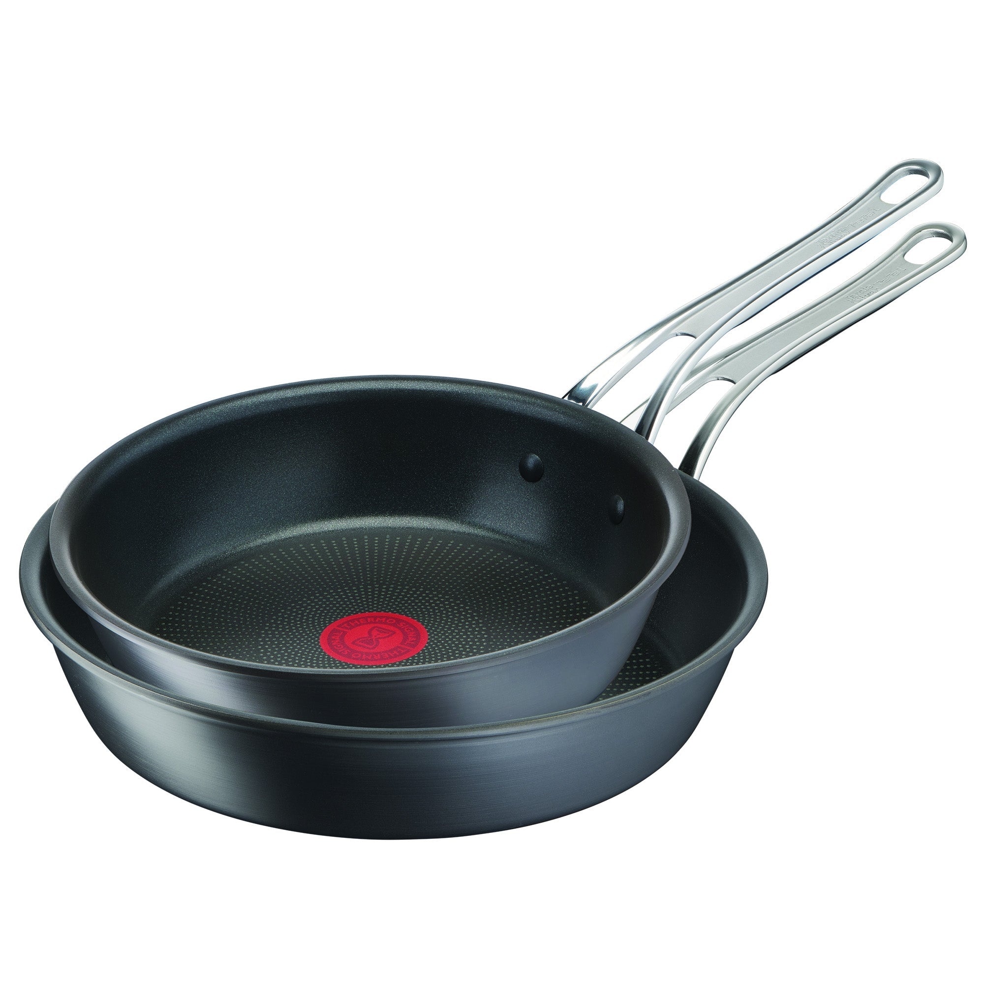 User manual and frequently asked questions Jamie Oliver by Tefal Cooks Classic Non-Stick Induction Hard Anodised Twinpack Frypan Set 24/28cm