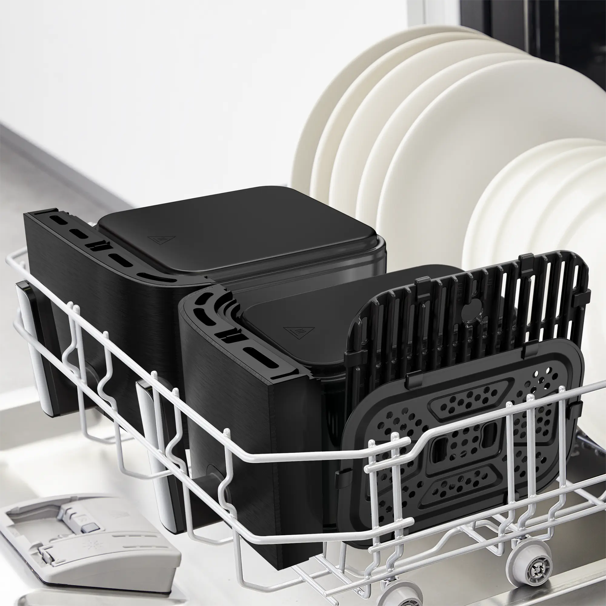 Tefal Dual Easy Fry & Grill 11L Air Fryer EY9458 with dishwasher safe drawers and grill plate