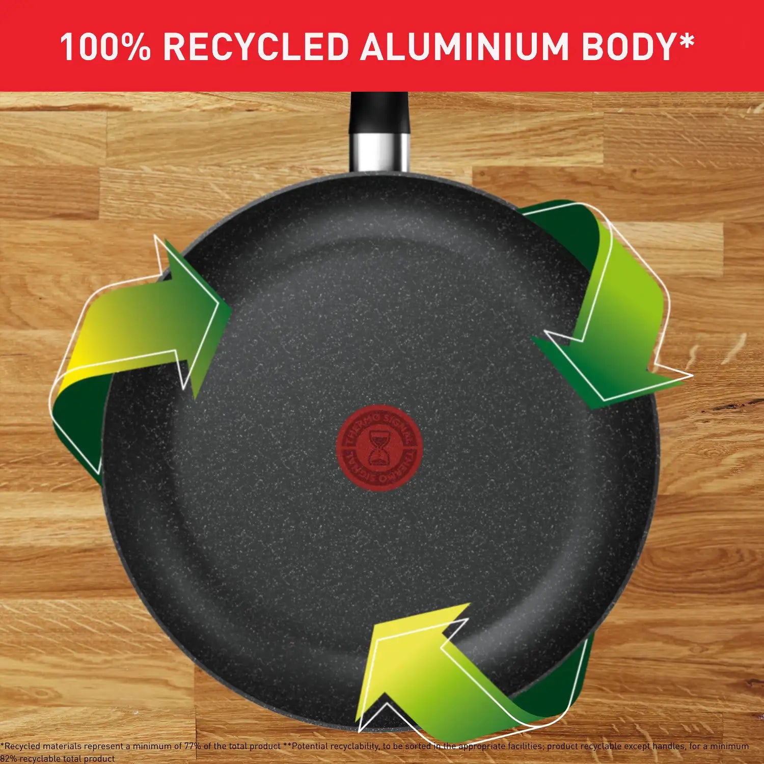 Tefal Dark Essential Mineralia+ Non Stick Frypan with 100% recycled aluminium body
