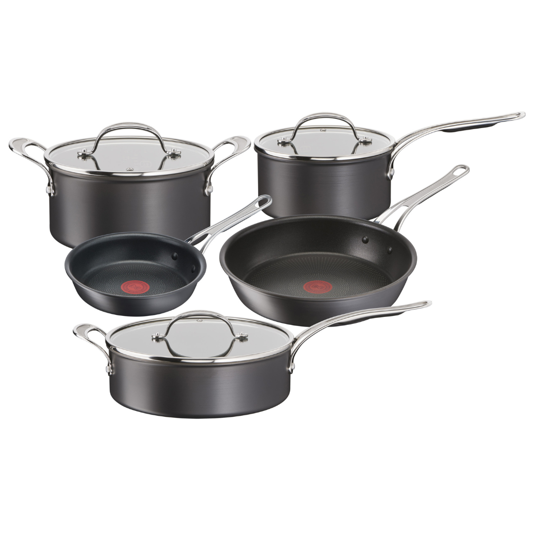 User manual and frequently asked questions Jamie Oliver by Tefal Cooks Classic Non-Stick Induction Hard Anodised 5pc Cookware Set