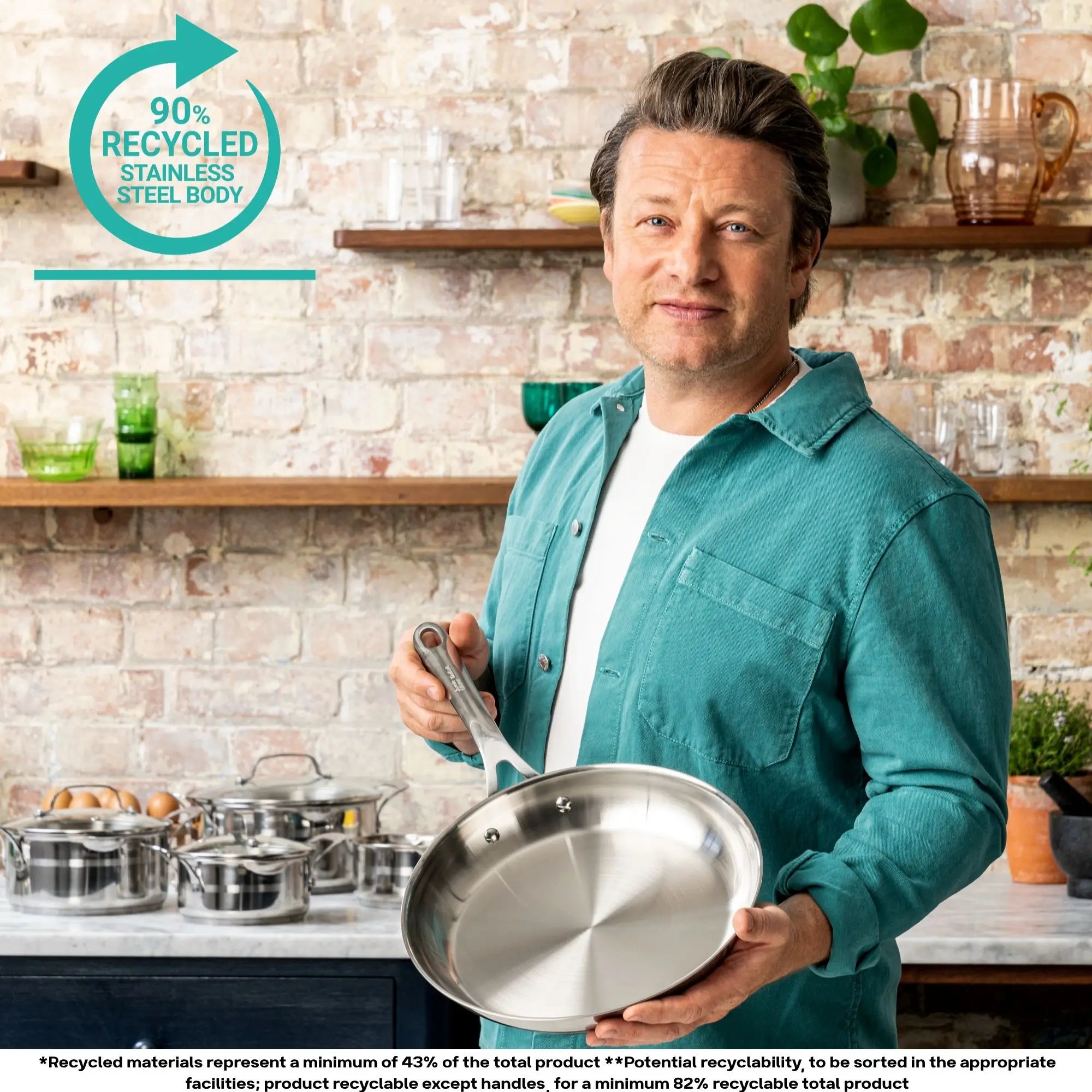 Jamie Oliver by Tefal Cook Smart Induction Uncoated Stainless Steel 5pc Set