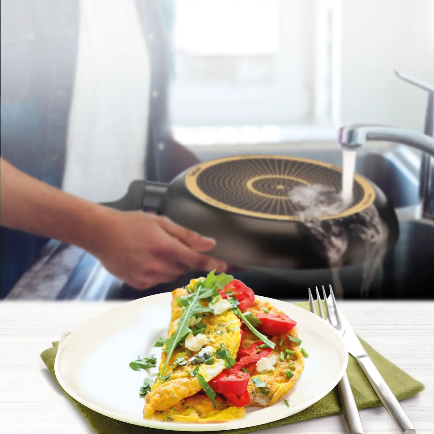 Tefal Simple Cook Non-Stick Frypan 30cm Easy to Clean Inside and Out
