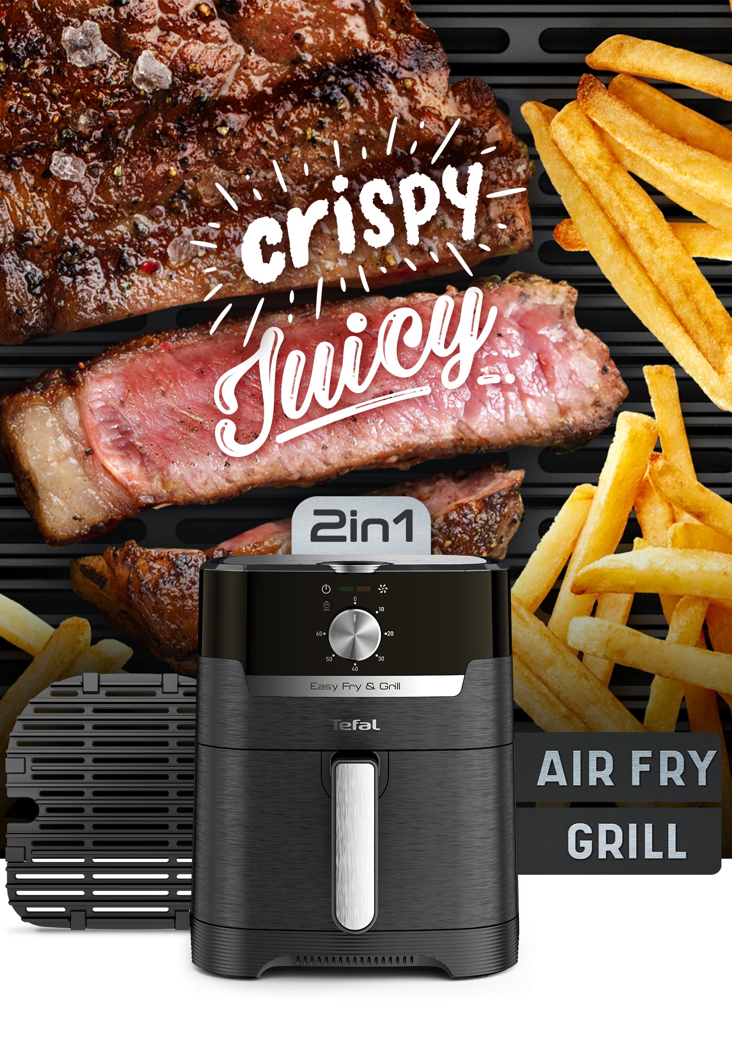 Tefal Easy Fry and Grill Classic 2-in-1 Air Fryer and Grill EY5018