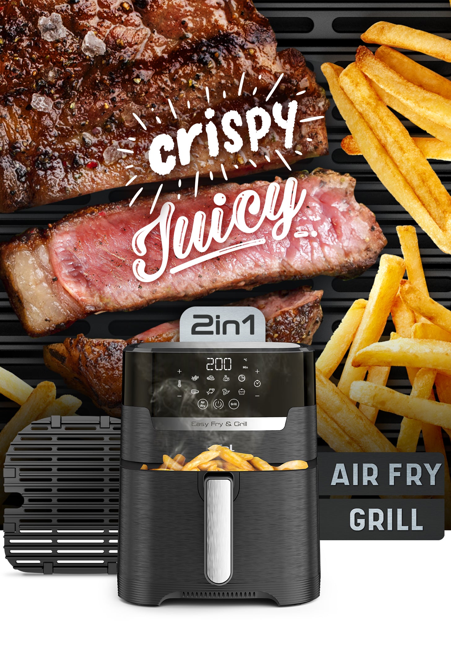 Tefal Easy Fry and Grill Precision 2-in-1 Air Fryer and Grill EY5058