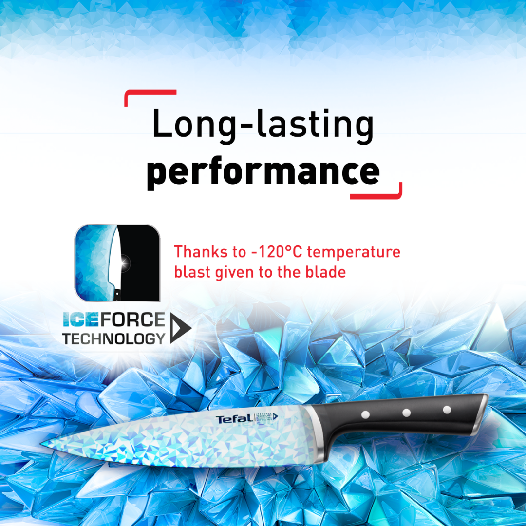 Tefal Ice Force Stainless Steel 6pc Knife Set with Block