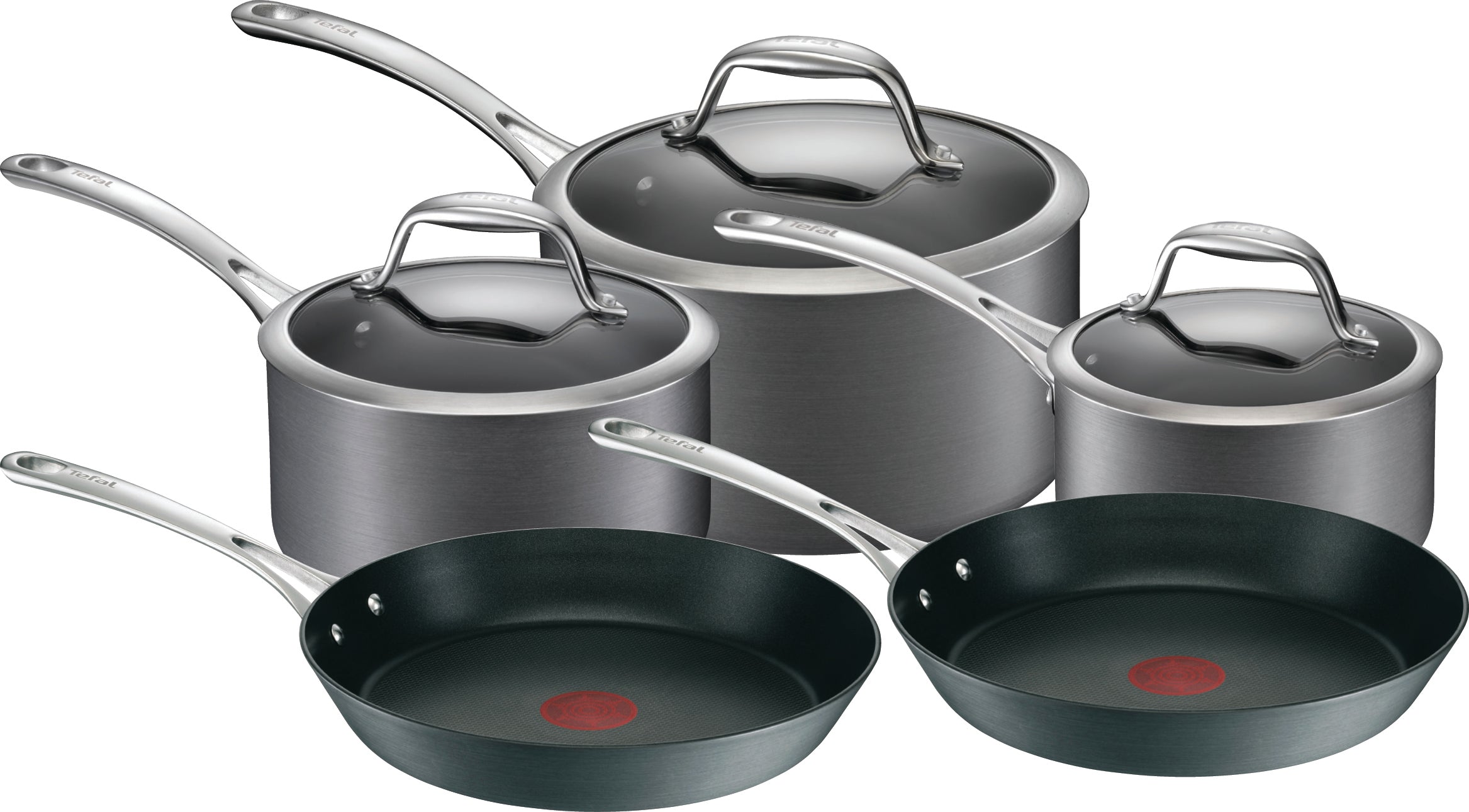 User manual and frequently asked questions Tefal Gourmet Anodised Induction 5 Piece Set