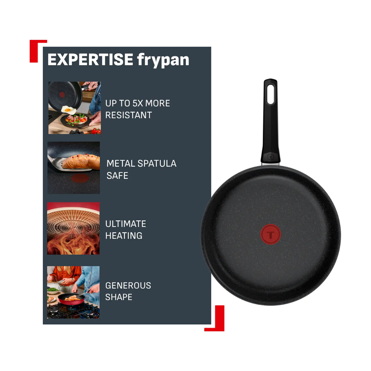 Tefal Expertise Induction Non-Stick Ruby Frypan 24cm