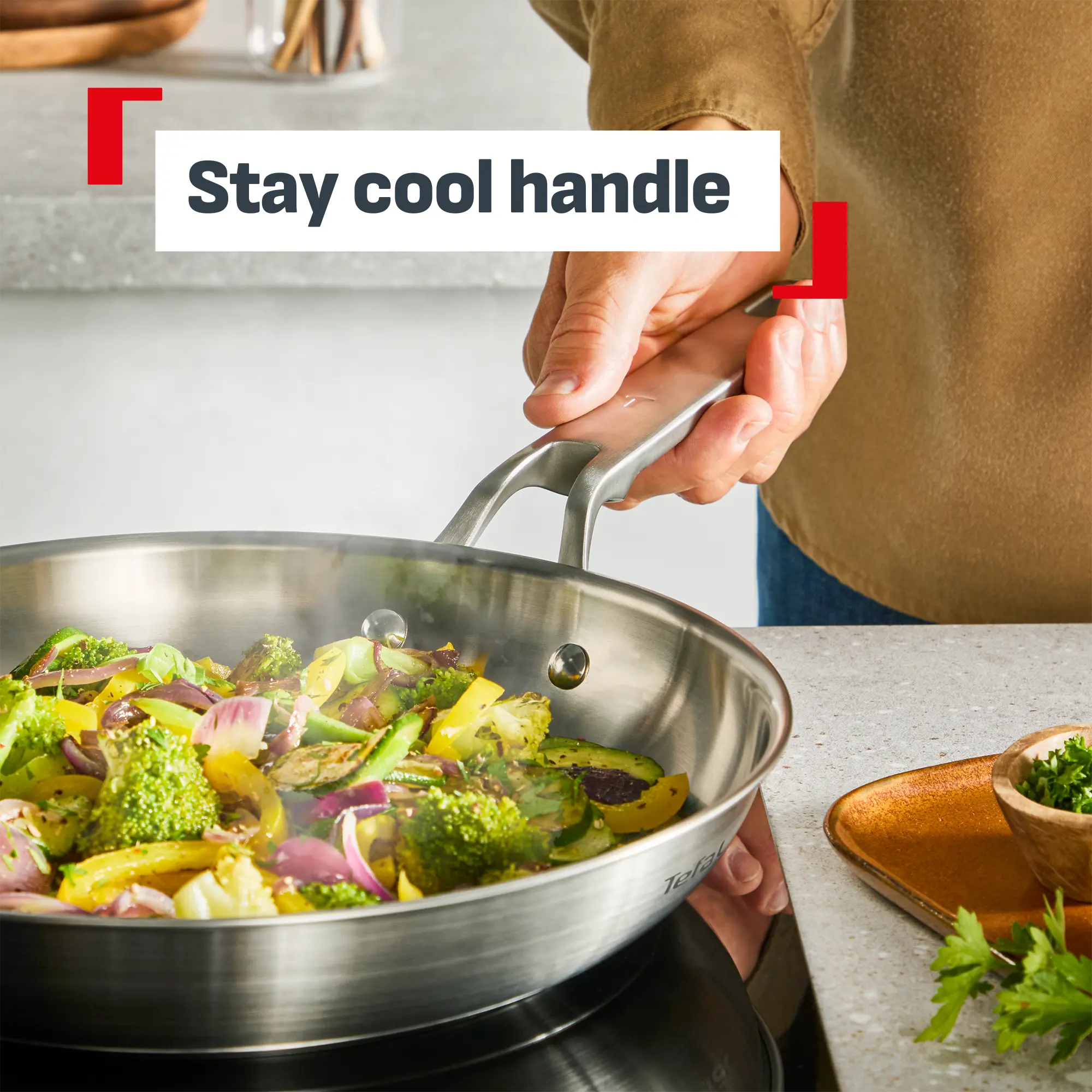 Tefal Extreme Induction Stainless Steel Uncoated Frypan 24cm