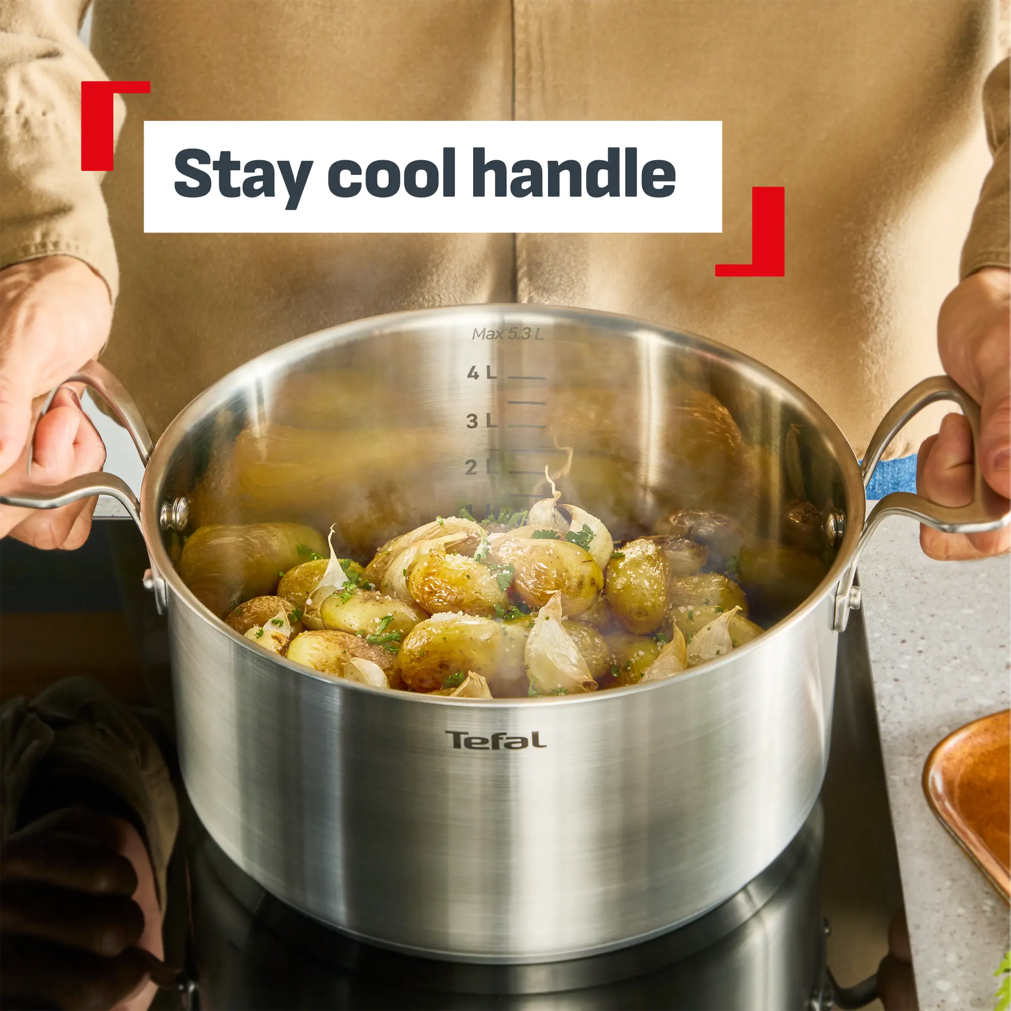 Tefal Space+ Extreme Induction Stainless Steel 5pc Pot Set