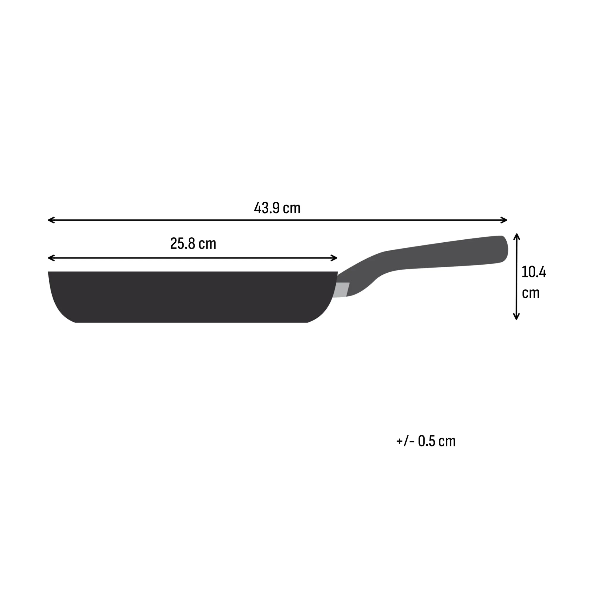 Tefal Excellence+ Induction FusionCore Non-Stick Frypan 24cm Dimensions