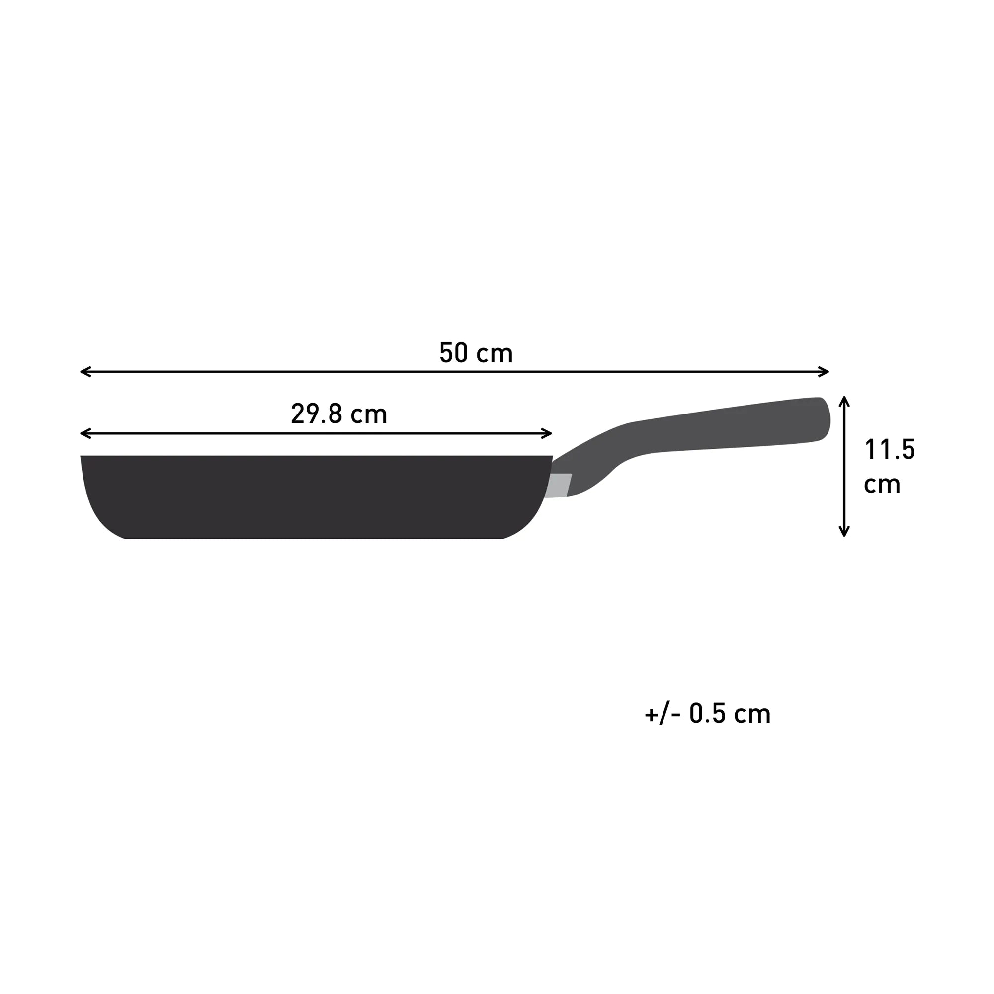 Tefal Excellence+ Induction FusionCore Non-Stick Frypan 28cm Dimensions