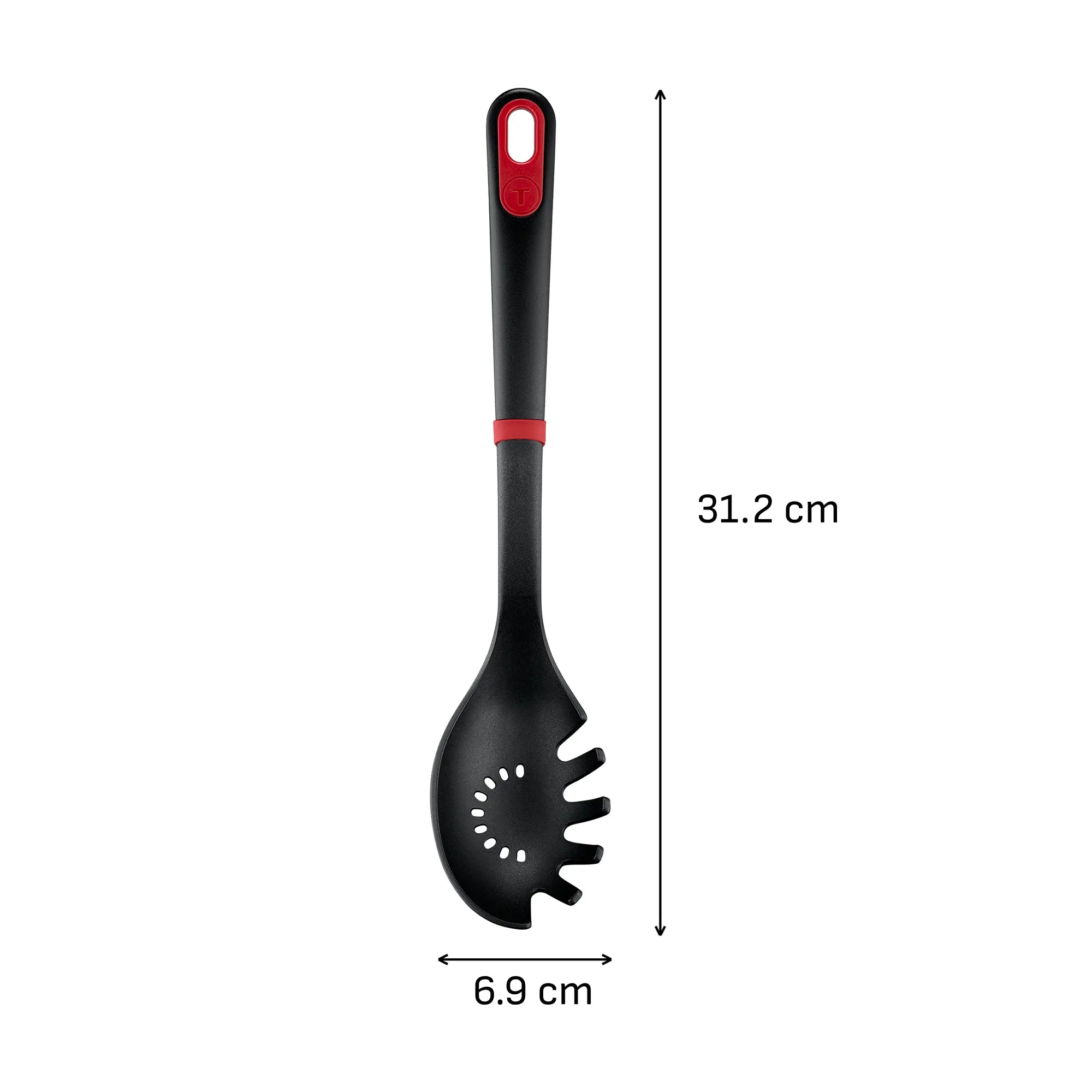 Tefal Ingenio+ Nylon Pasta Spoon Red/Black K1980234 Dimensions
