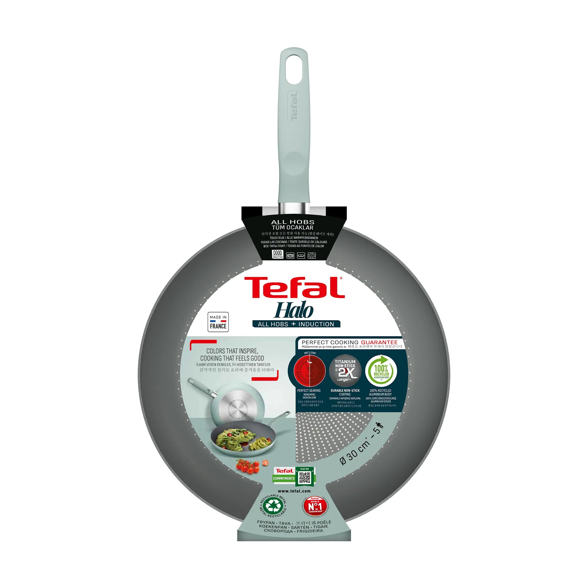 Tefal Halo Induction Non-Stick Eucalyptus Frypan 30cm