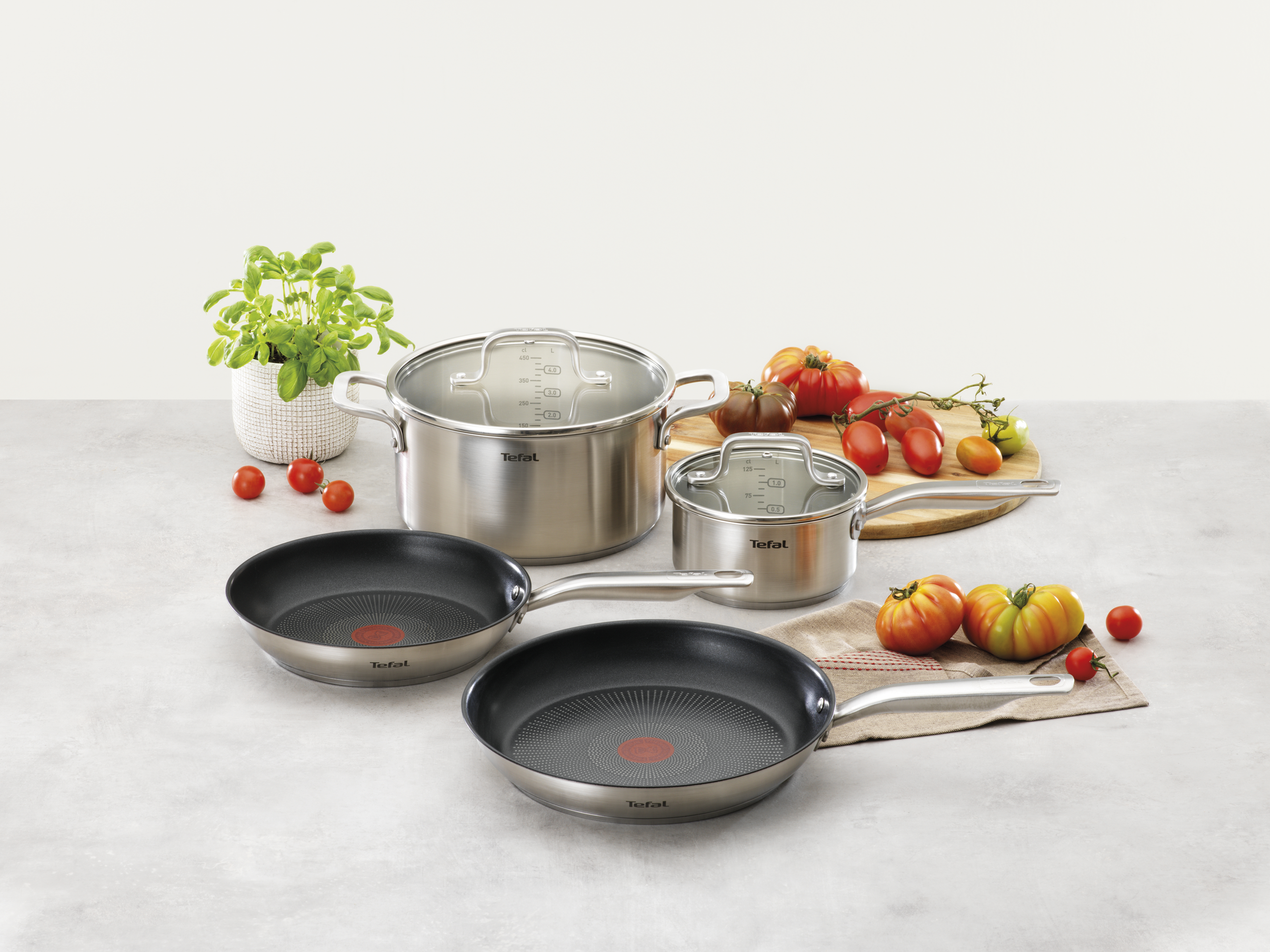 Tefal Virtuoso Induction Stainless Steel 4pc Set