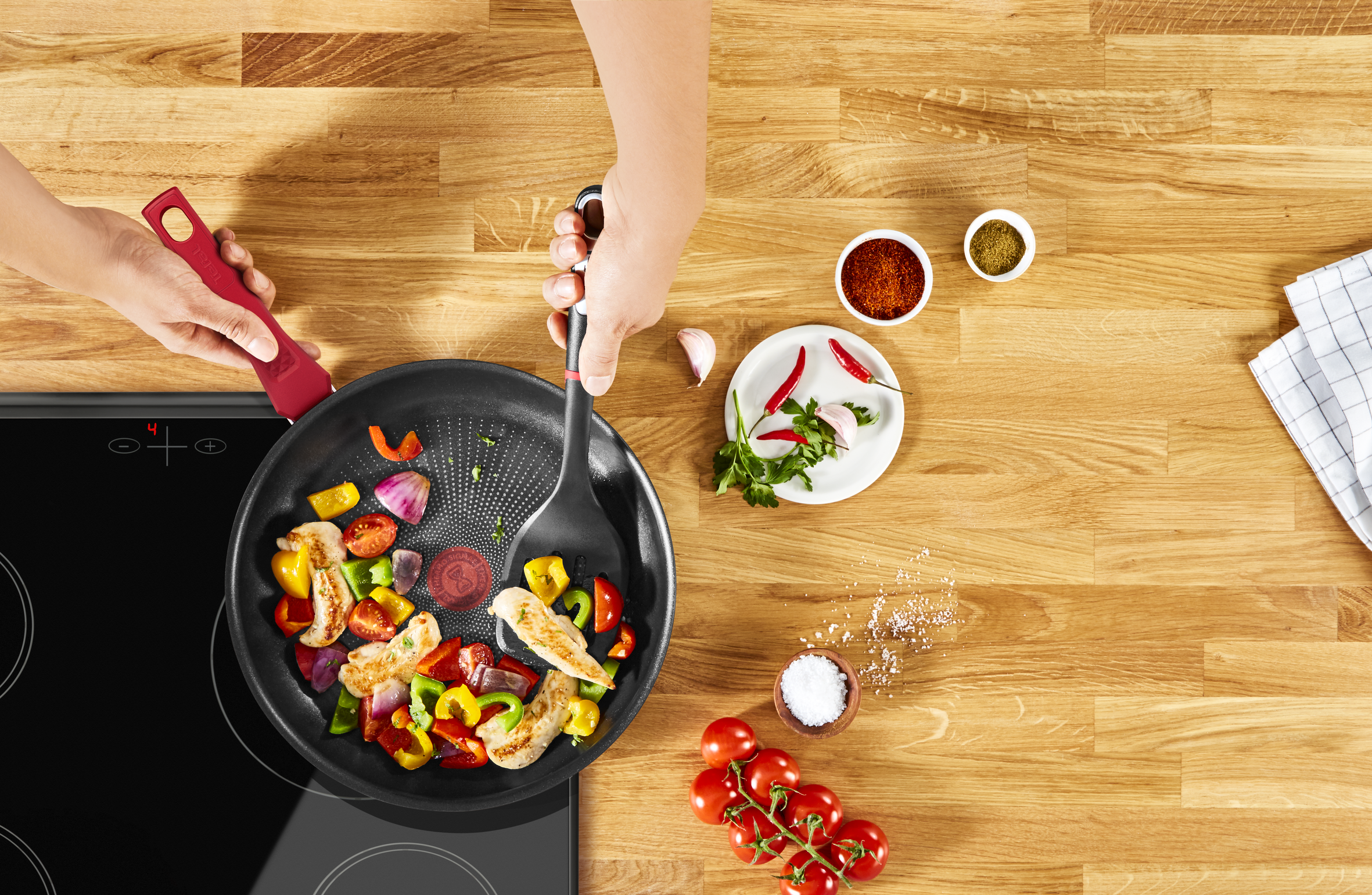 Tefal Daily Chef Red Non-Stick Induction Frypan 28cm