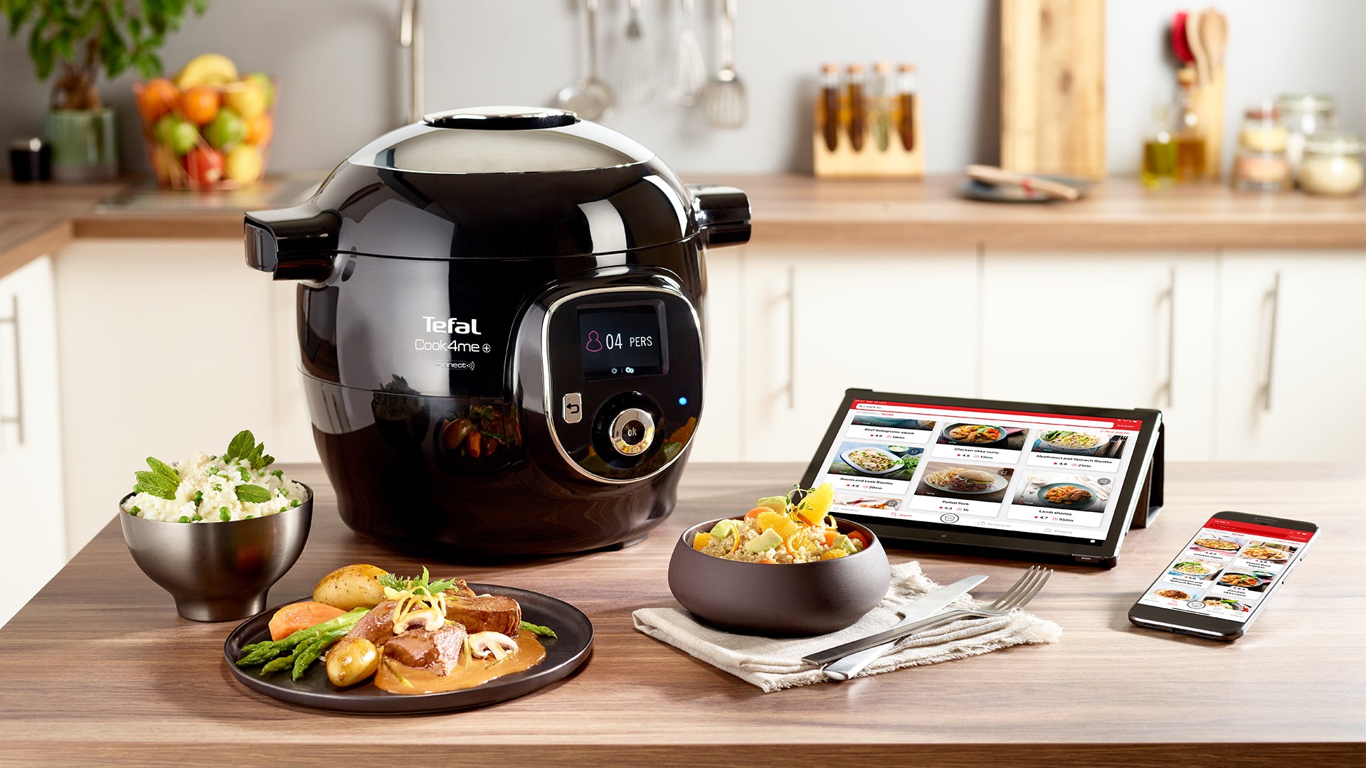 Tefal Cook4me+ Connect Black CY8558 Smart Multicooker & Pressure Cooker