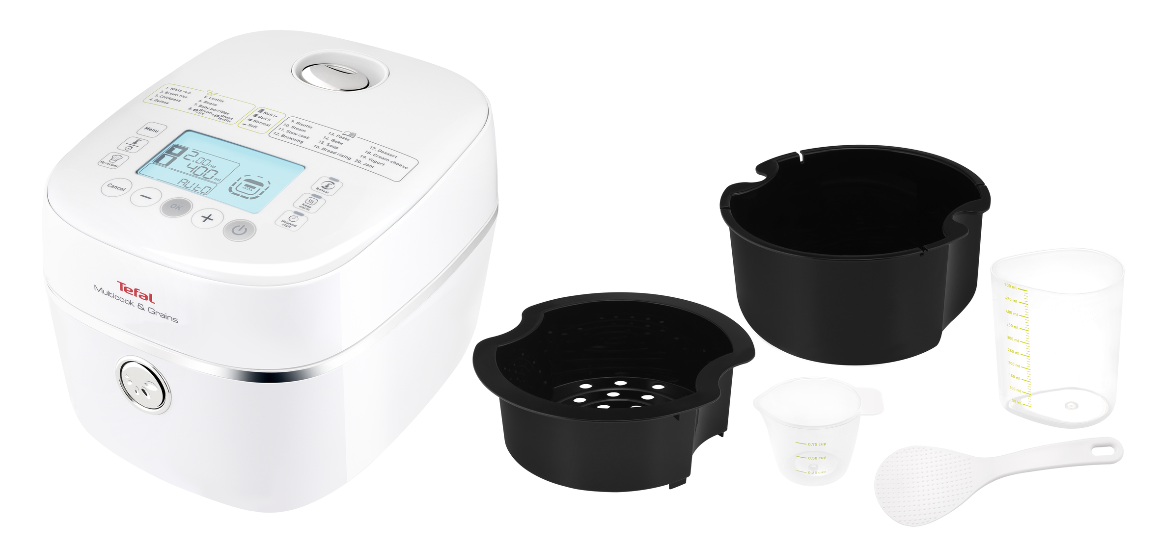 User manual and frequently asked questions Tefal Multicook and Grains RK900 Rice and Grains Cooker